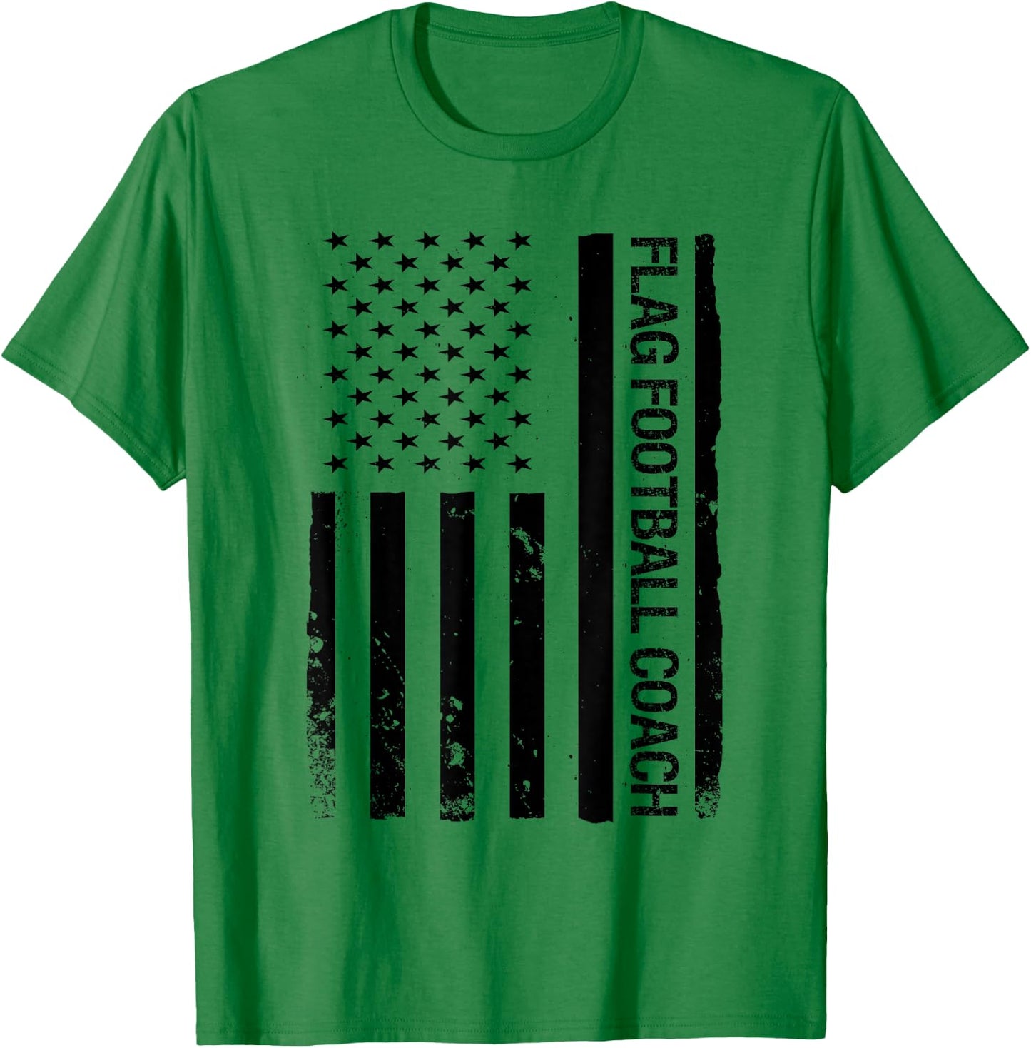 Funny Flag Football Coach USA American Flag T-Shirt - T-Shirt | Irish Green
