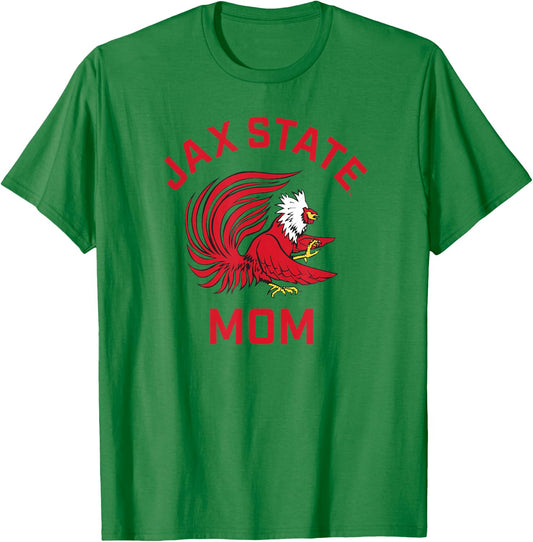 Jacksonville State University JSU Gamecocks Arched Mom T-Shirt - T-Shirt | Irish Green