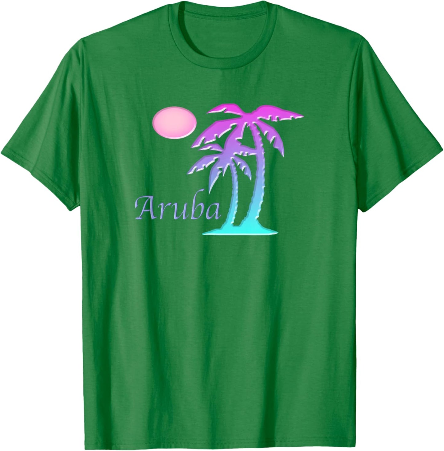 ARUBA Vacation Souvenir Gift Sun Palm Tree Sunset T-Shirt - T-Shirt | Irish Green