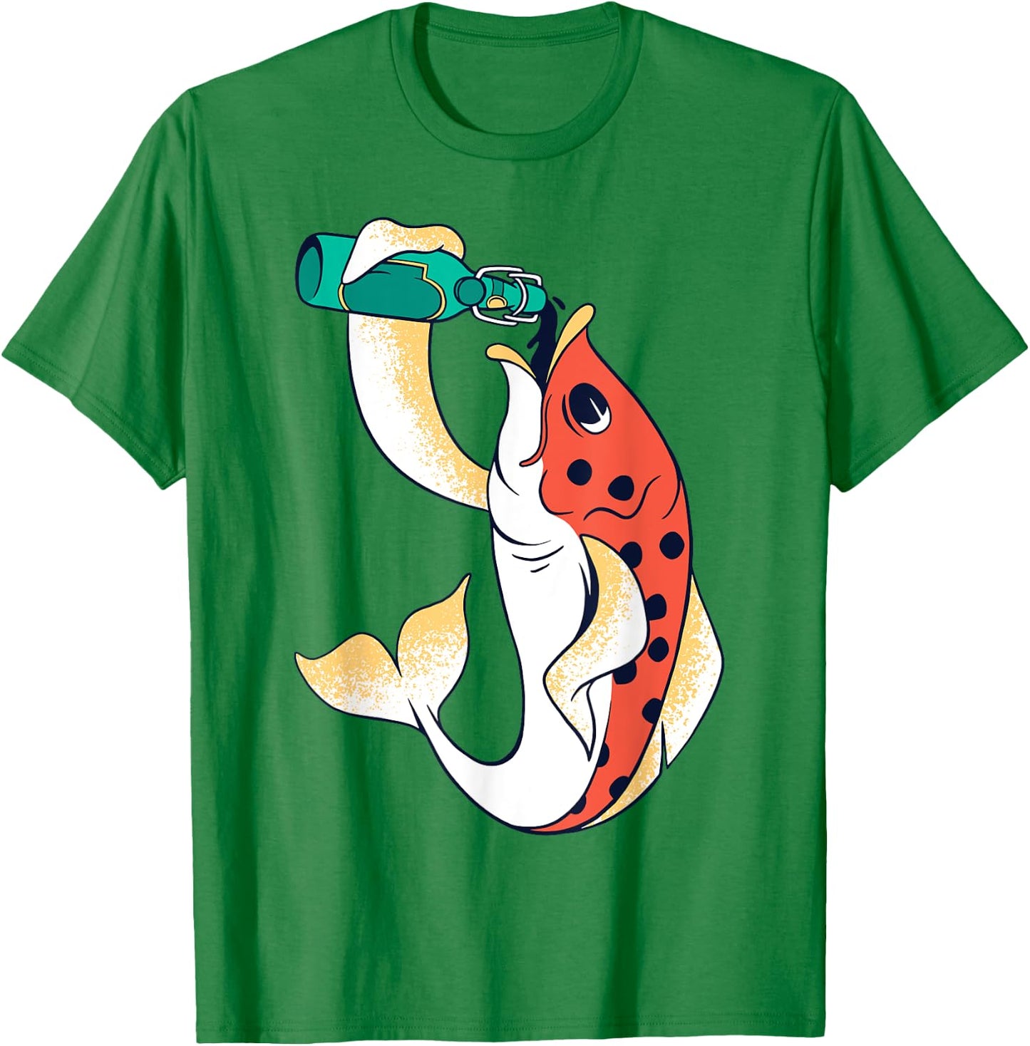 Fish Drinking Beer Funny Fishing and Drinking Lover Design T-Shirt - T-Shirt | Irish Green