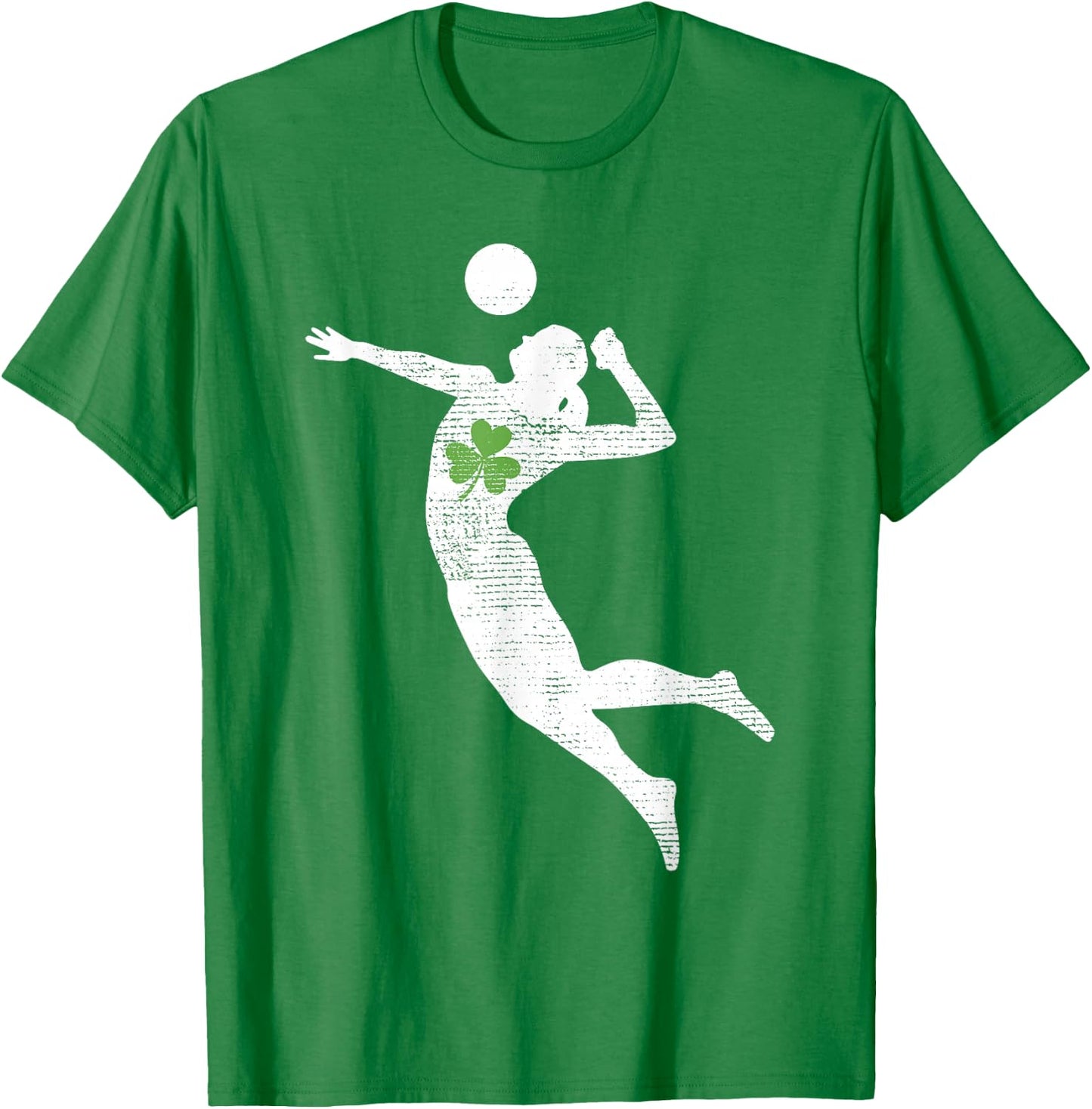 Volleyball Lovers Green Shamrock Leaf St Patricks Day T-Shirt - T-Shirt | Irish Green