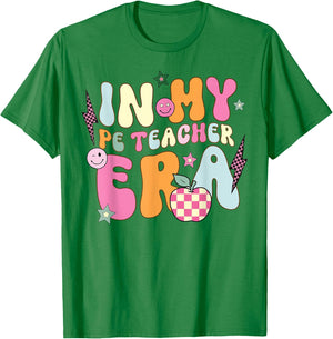 In My PE Teacher Era Physical Education Teacher groovy T-Shirt - T-Shirt | Irish Green