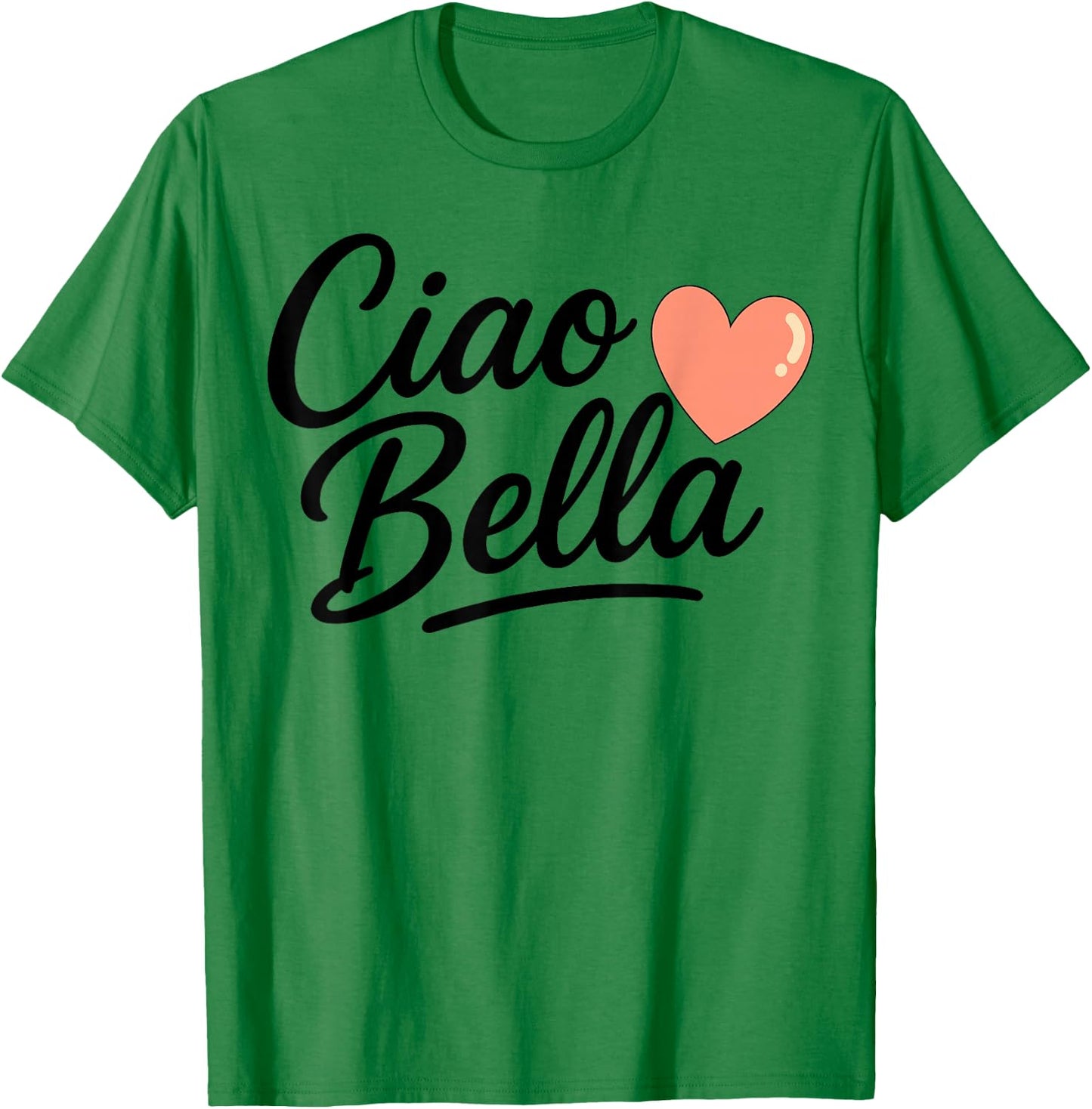 Ciao Bella Heart Retro Look T-Shirt - T-Shirt | Irish Green
