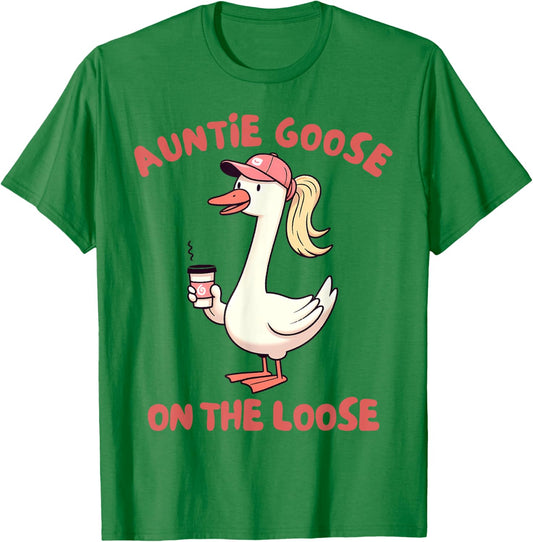 Auntie Goose On The Loose Silly Gang In My Silly Goose Era T-Shirt - T-Shirt | Irish Green