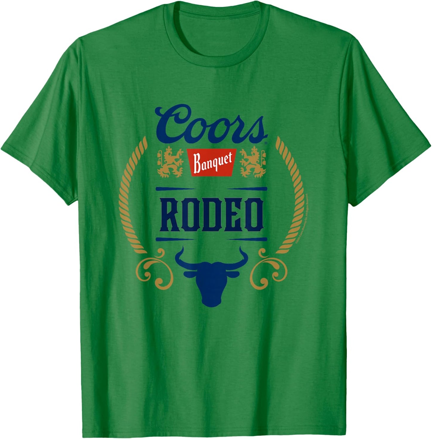 Coors Banquet Rodeo Bull Horns Framed Badge T-Shirt - T-Shirt | Irish Green