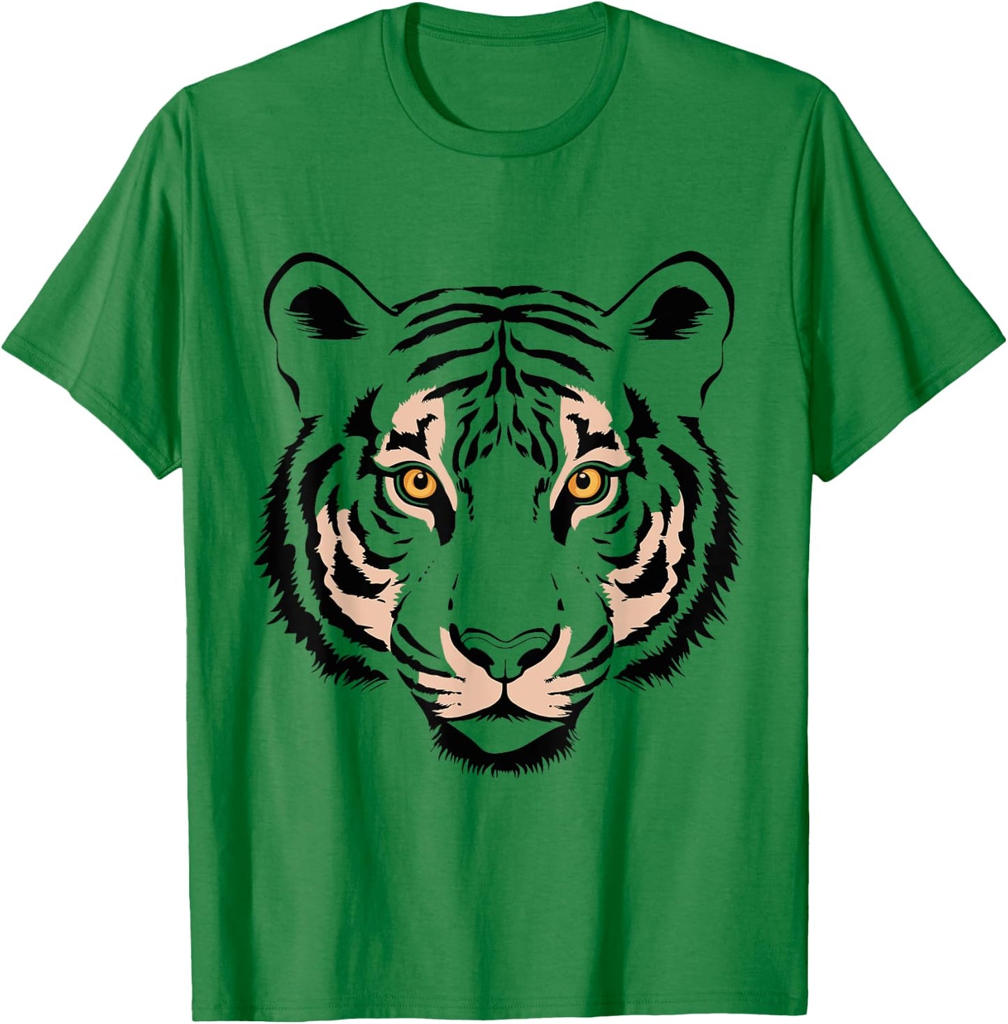Orange Tiger Face Wild Animal Women Men Kids Tiger Head T-Shirt - T-Shirt | Irish Green