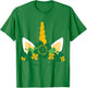 Kids St Patricks Day Unicorn Face Shamrock Pattys Toddler T-Shirt - T-Shirt | Irish Green
