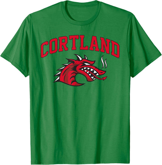SUNY Cortland Red Dragons Athletics Logo T-Shirt - T-Shirt | Irish Green
