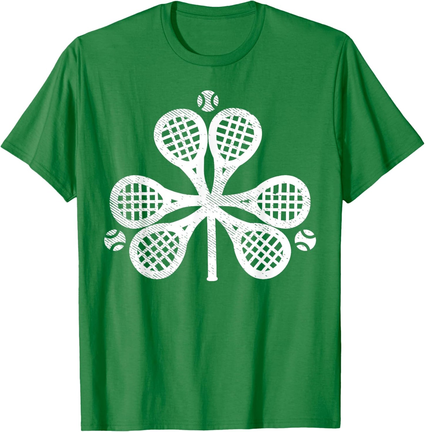 Tennis Shamrock Clover St Patricks Day Player Coach Gift T-Shirt - T-Shirt | Irish Green