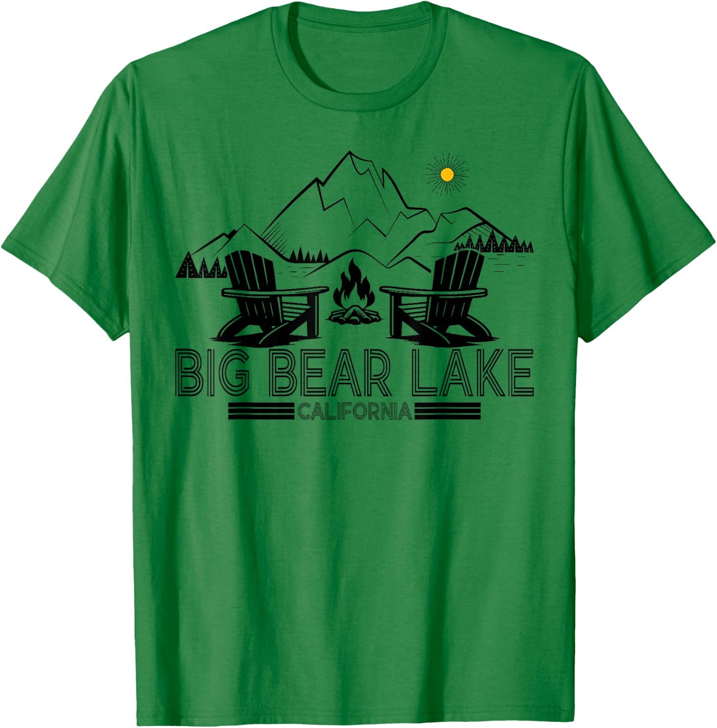 Big Bear Lake California Big Bear Family Mountains Vacation T-Shirt - T-Shirt | Irish Green