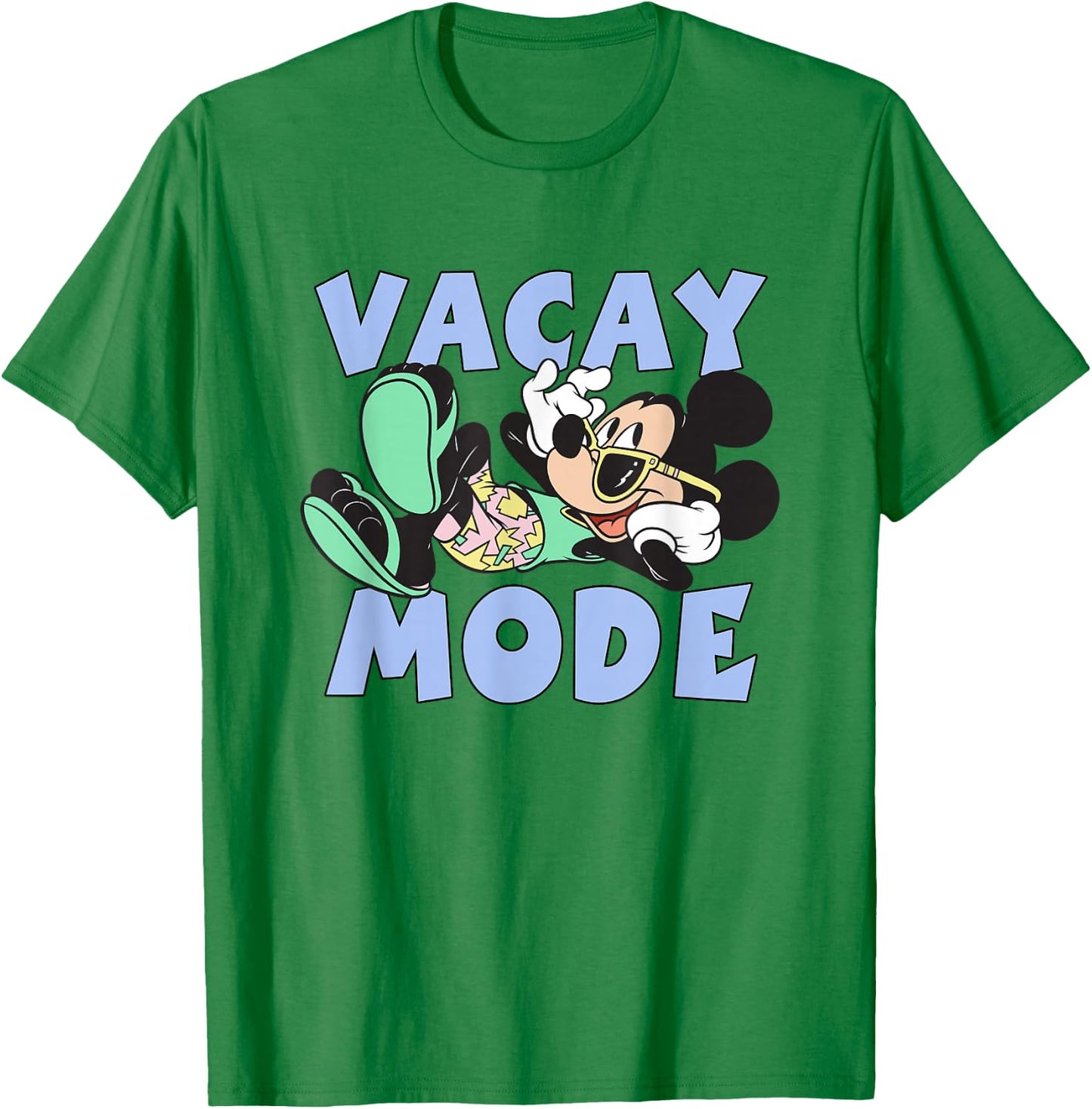 Disney Mickey And Friends Cool Mickey On Vacay Mode Logo T-Shirt - T-Shirt | Irish Green