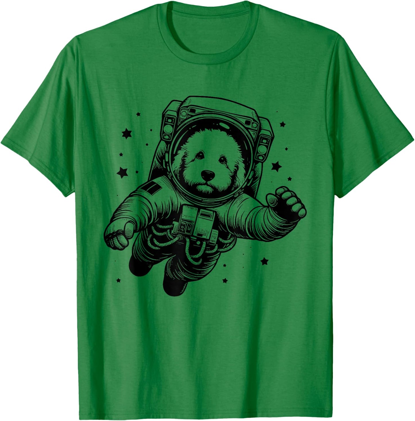 Dog Dad Mom Space - Astronaut Bernedoodle T-Shirt - T-Shirt | Irish Green