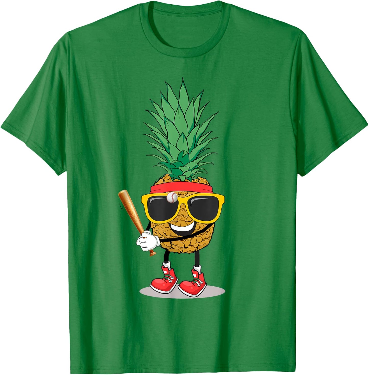 Funny Tropical Fruit Pineapple & Baseball Ball Summer Vacay T-Shirt - T-Shirt | Irish Green