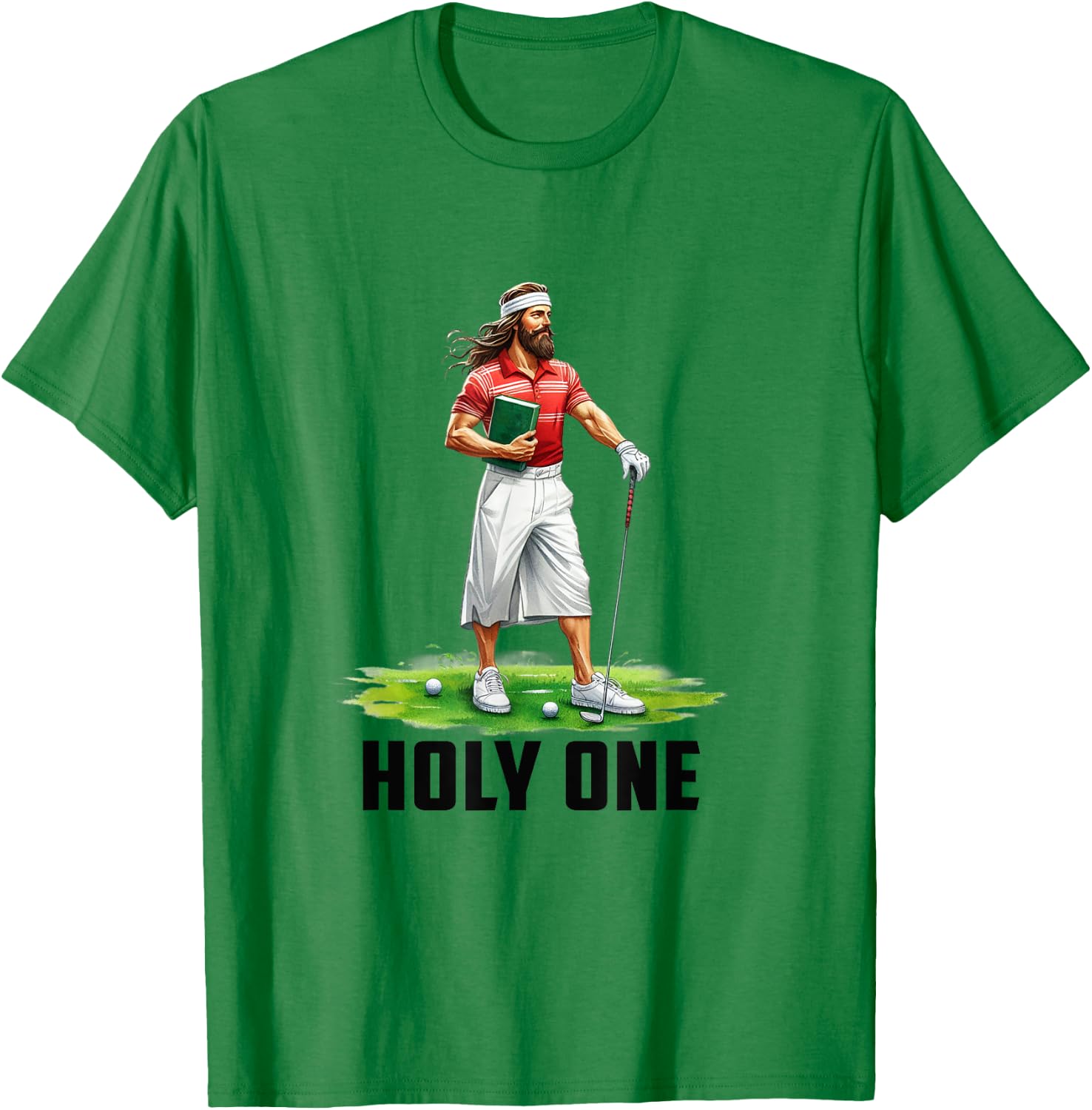 Jesus Golf Holy One Christian God Golfers Golfing Christ T-Shirt - T-Shirt | Irish Green