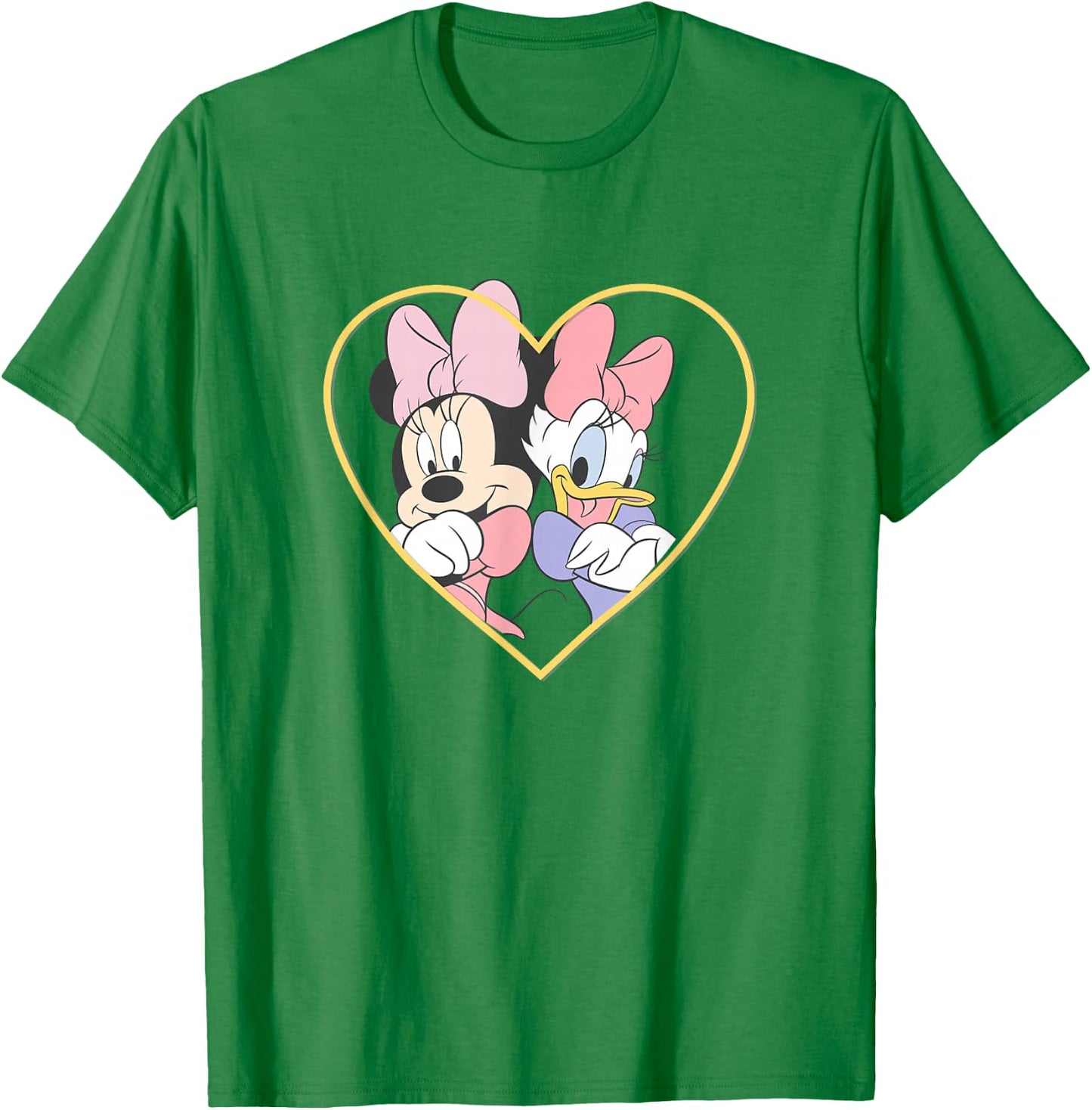 Disney Mickey and Friends Minnie Daisy Friendship Heart Logo T-Shirt - T-Shirt | Irish Green