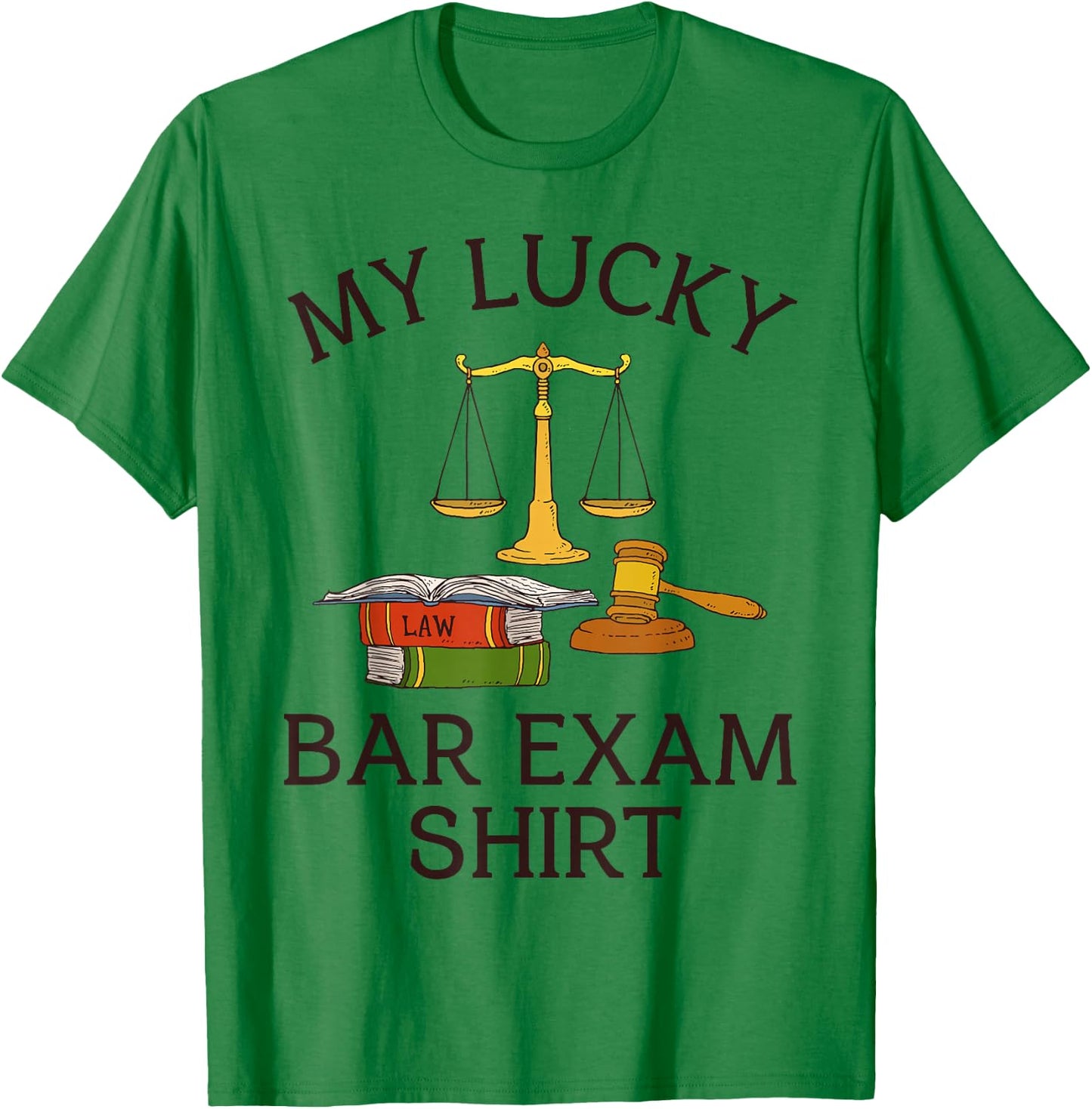 My Lucky Bar Exam Shirt Lawyer Law School Student Cool Retro T-Shirt - T-Shirt | Irish Green