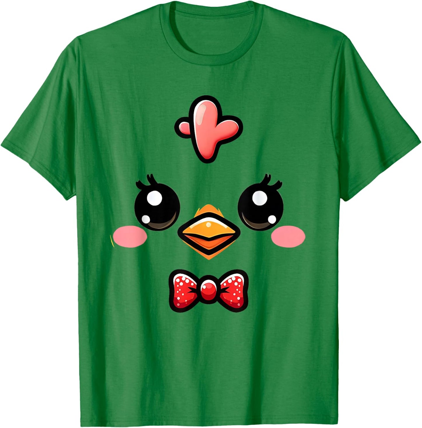 Cute Chicken Face Yellow Chick Costume Farm Animal Lover T-Shirt - T-Shirt | Irish Green