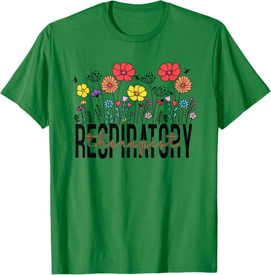 Respiratory Therapist RT Funny Halloween Costume Flower T-Shirt - T-Shirt | Irish Green