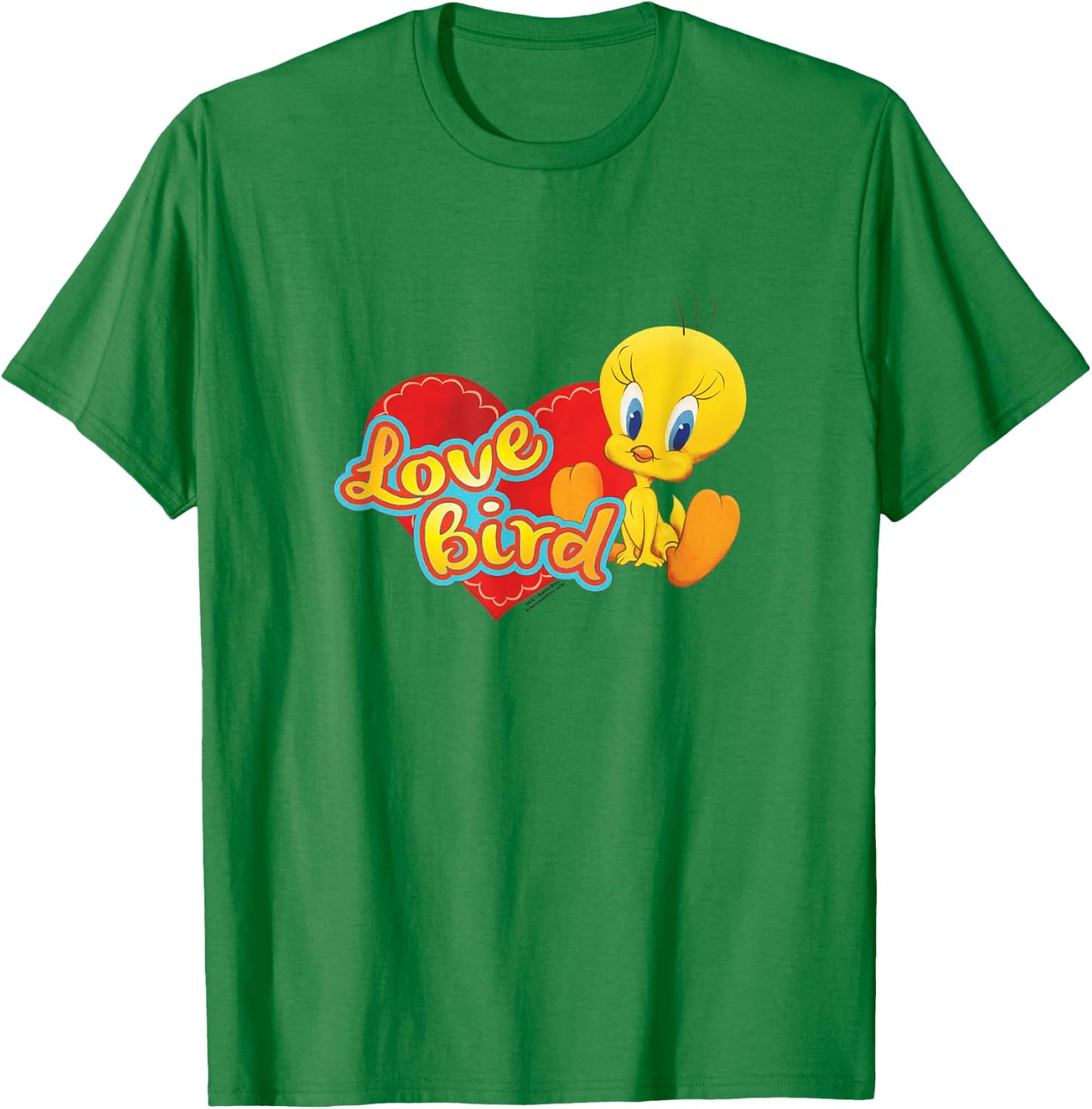 Popfunk -Adult Yellow Cartoon Tweety Love Bird Valentine's Day T-Shirt - T-Shirt | Irish Green