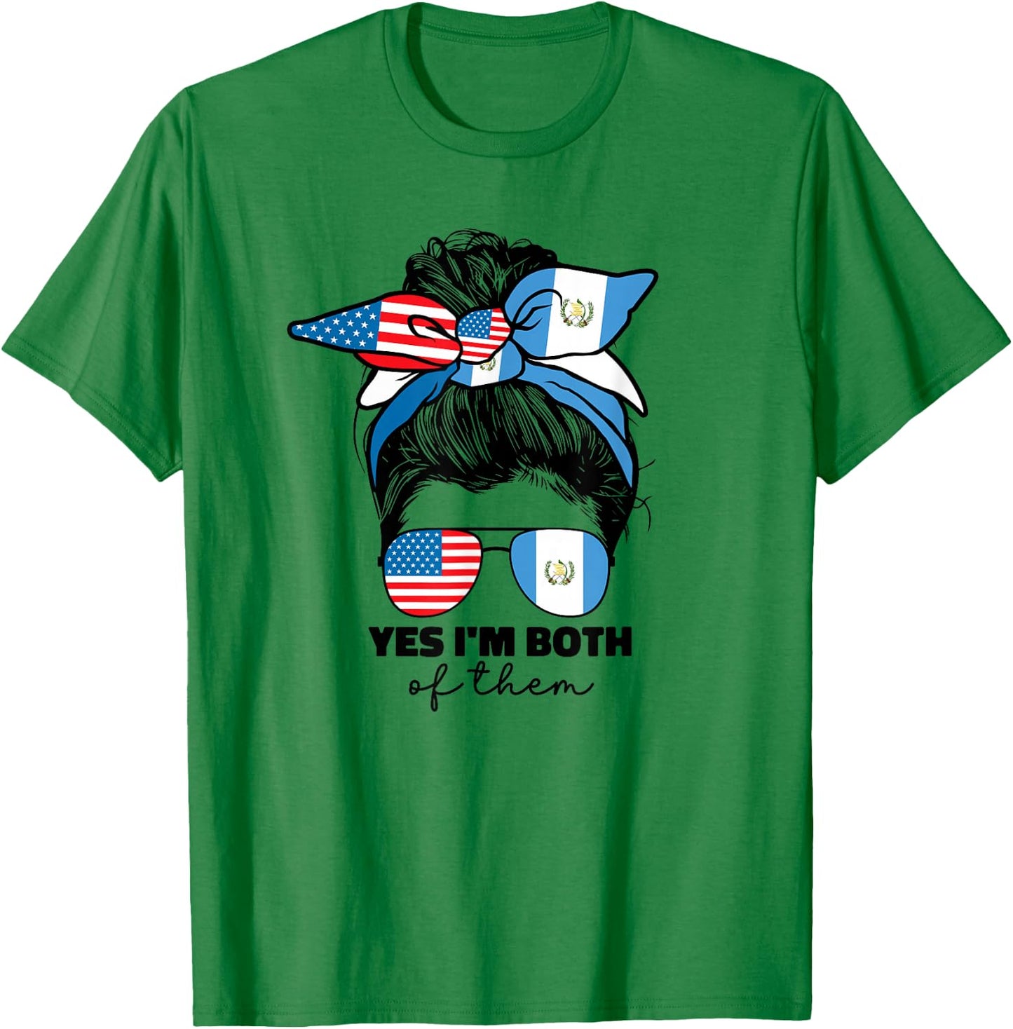 Half Guatemalan And American Guatemala Usa Flag Girl Women T-Shirt - T-Shirt | Irish Green