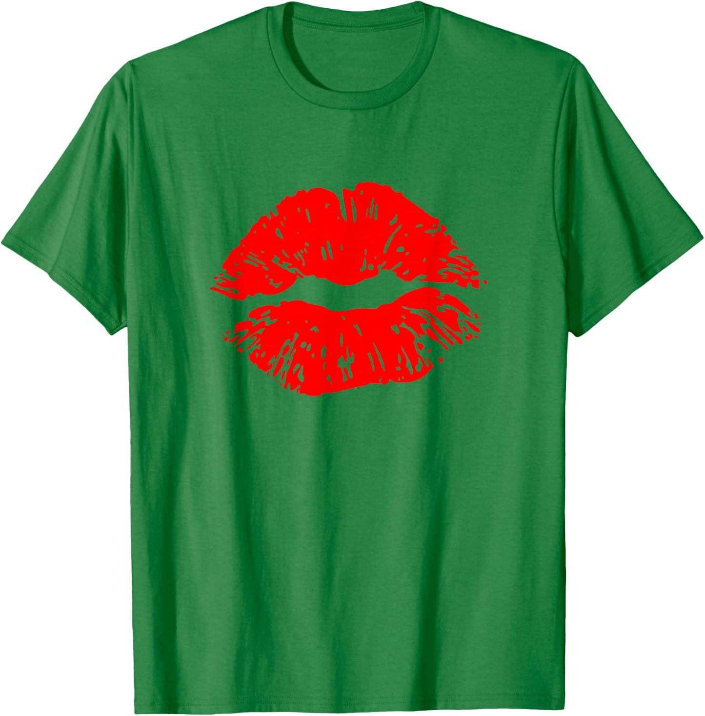Kiss - Red Lipstick kiss T-Shirt - T-Shirt | Irish Green