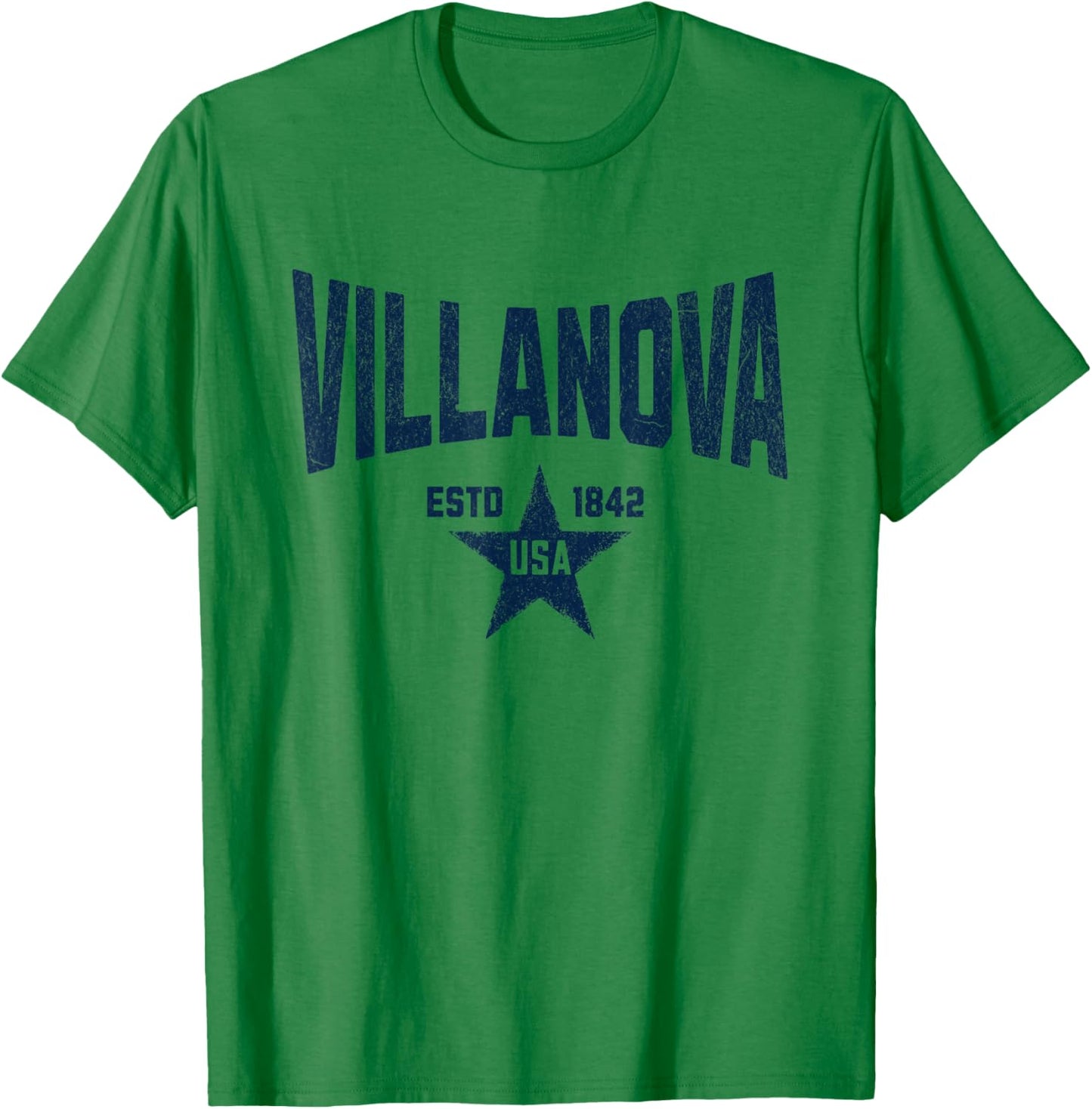 Visit Blue Villanova Pennsylvania Vintage Athletic Souvenir T-Shirt - T-Shirt | Irish Green
