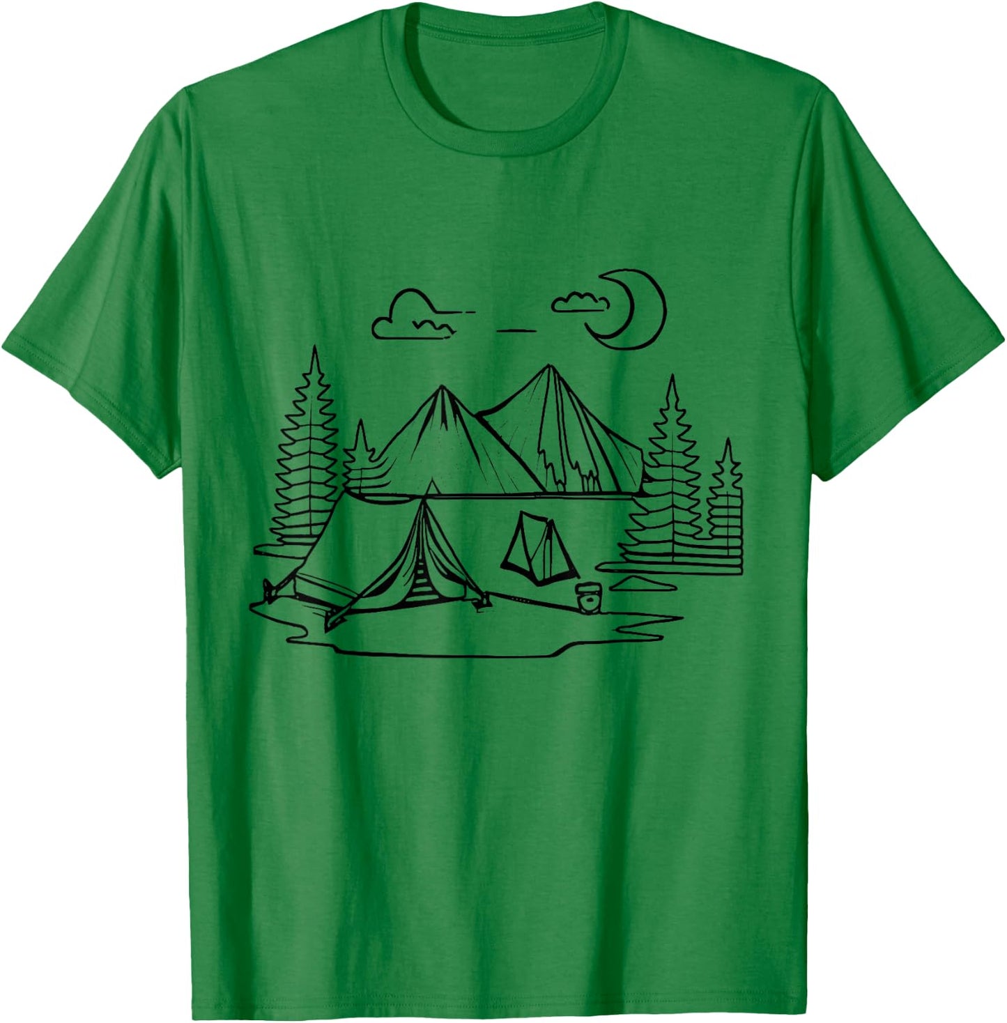 Tent camp Camping coloring and painting yourself coloring T-Shirt - T-Shirt | Irish Green