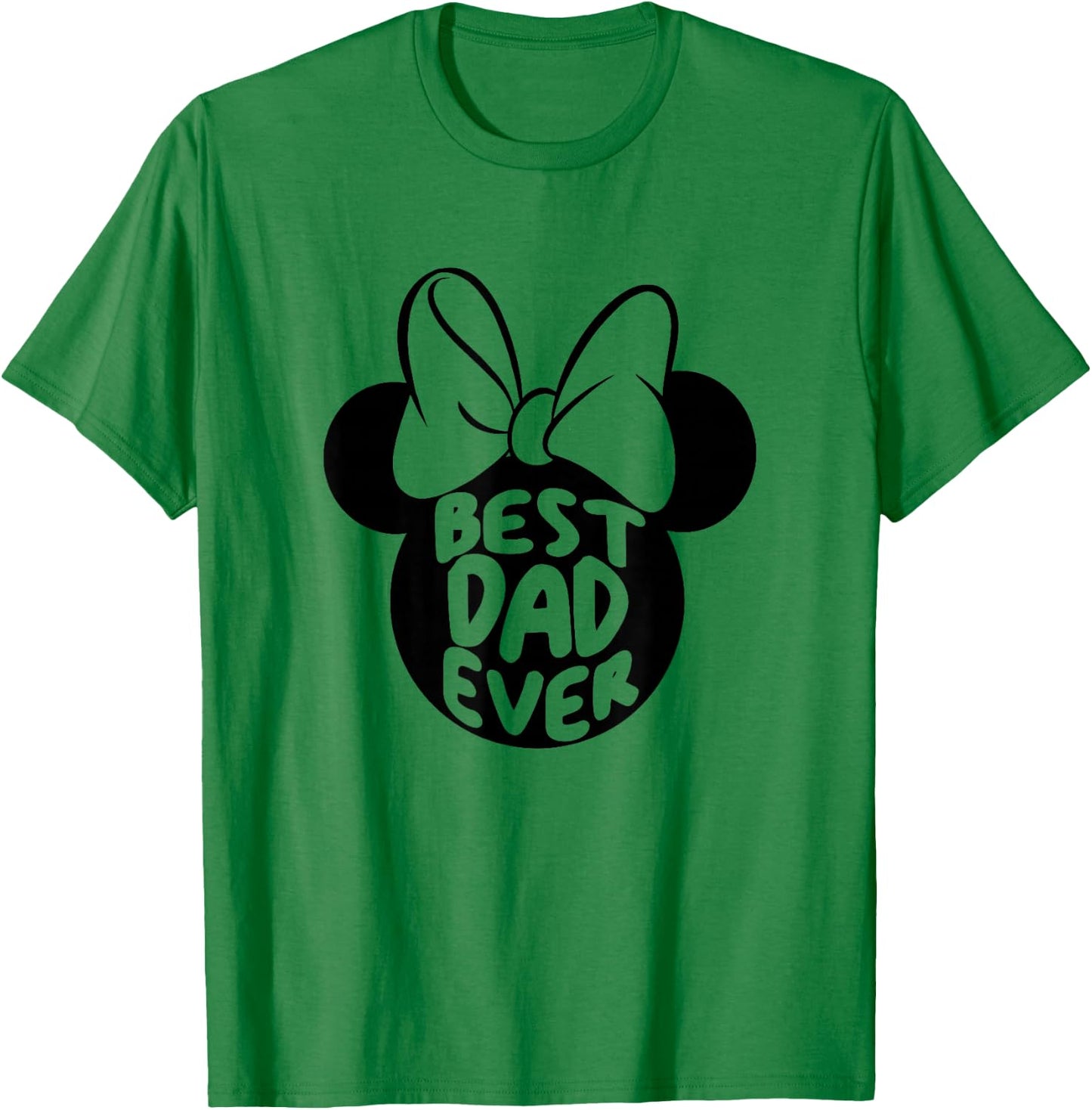 Disney Minnie Mouse Father's Day Best Dad Ever Bow T-Shirt - T-Shirt | Irish Green