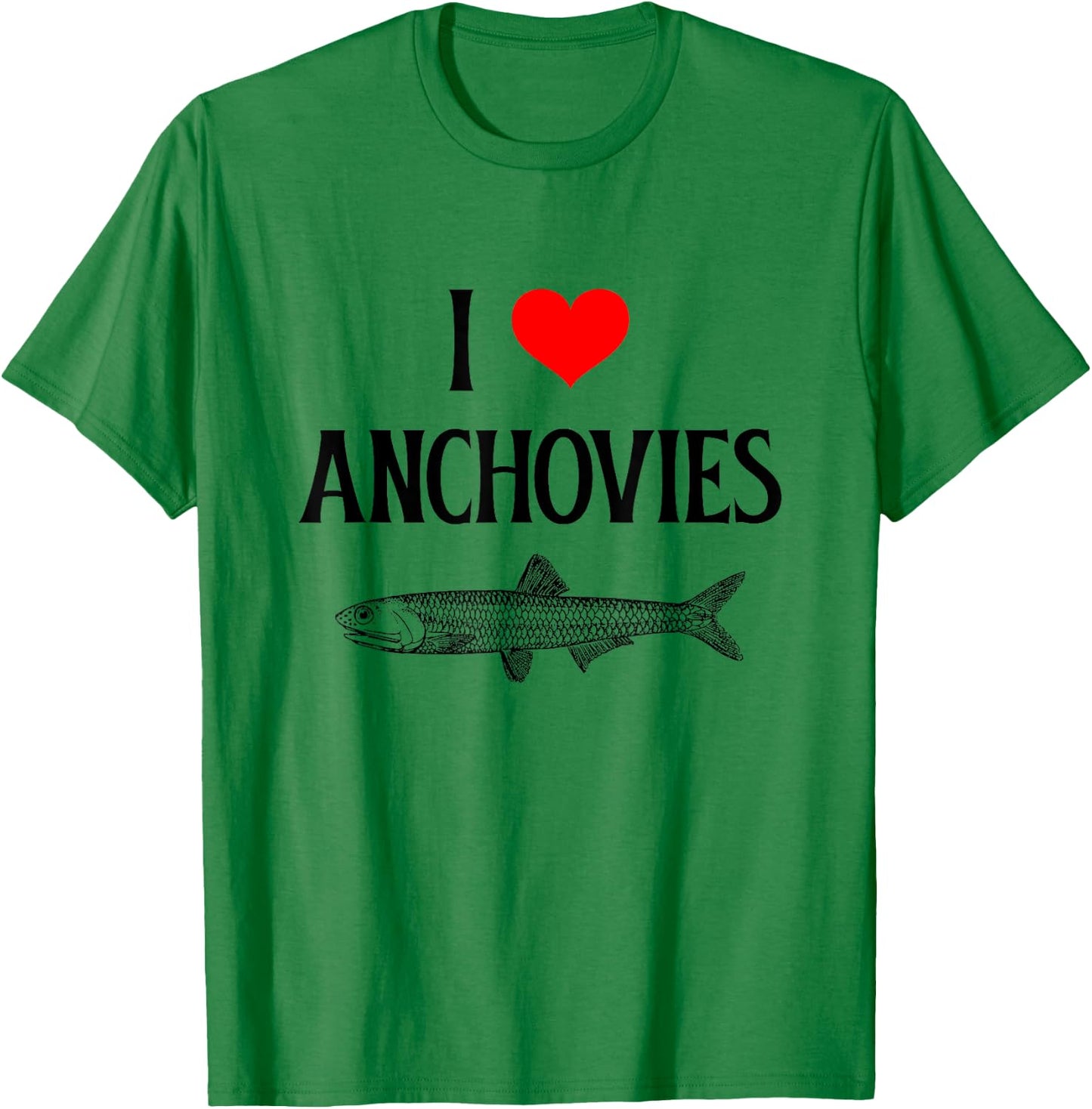 I Love Anchovies I Heart Anchovies Anchovy Lover Sardine T-Shirt - T-Shirt | Irish Green