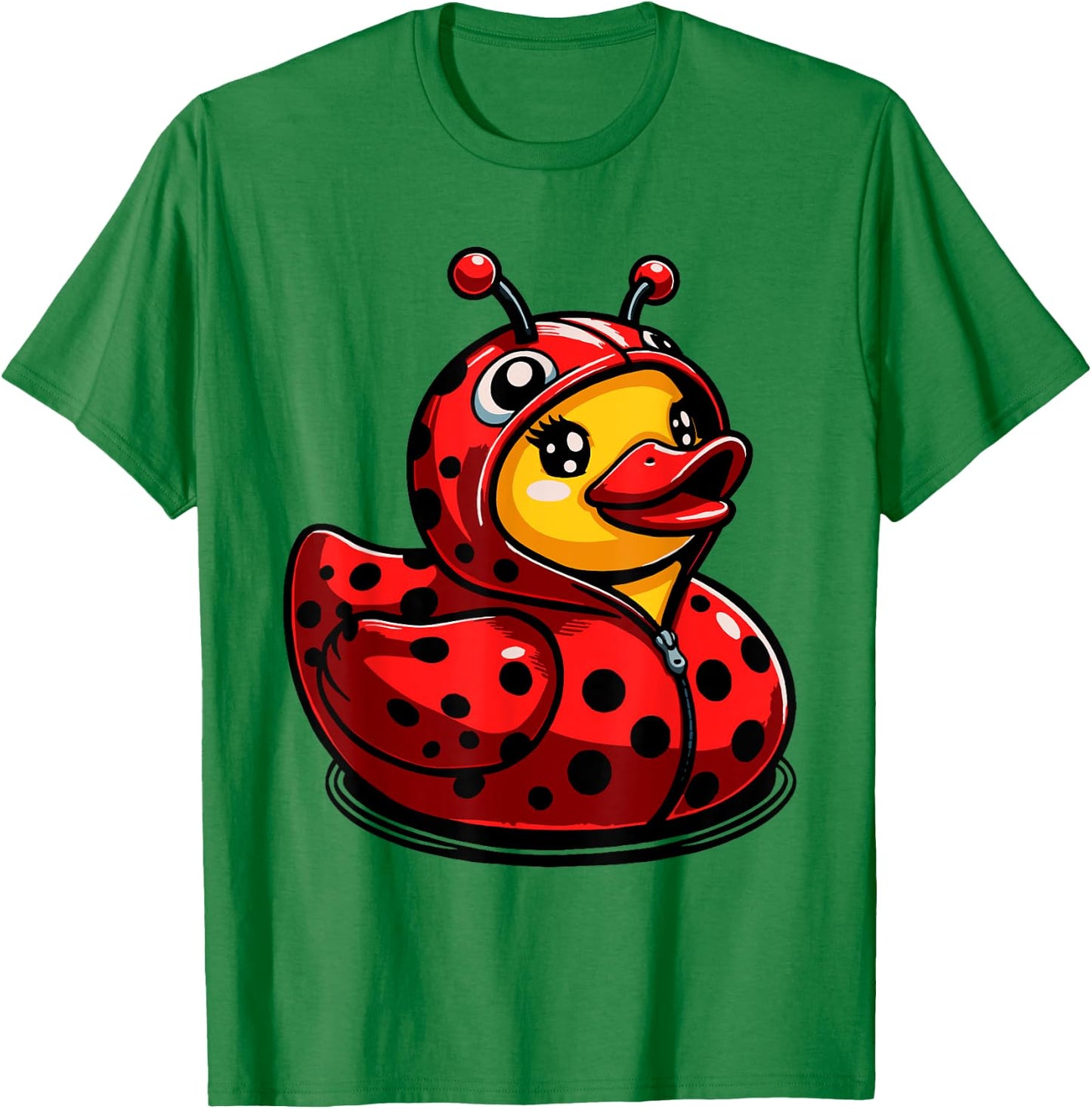 Ladybugs Ducks Ladybug Duck Lady Beetles Duckling - -Kids, Grey, Small, Short Sleeve, Cartoon, Halloween T-Shirt - T-Shirt | Irish Green
