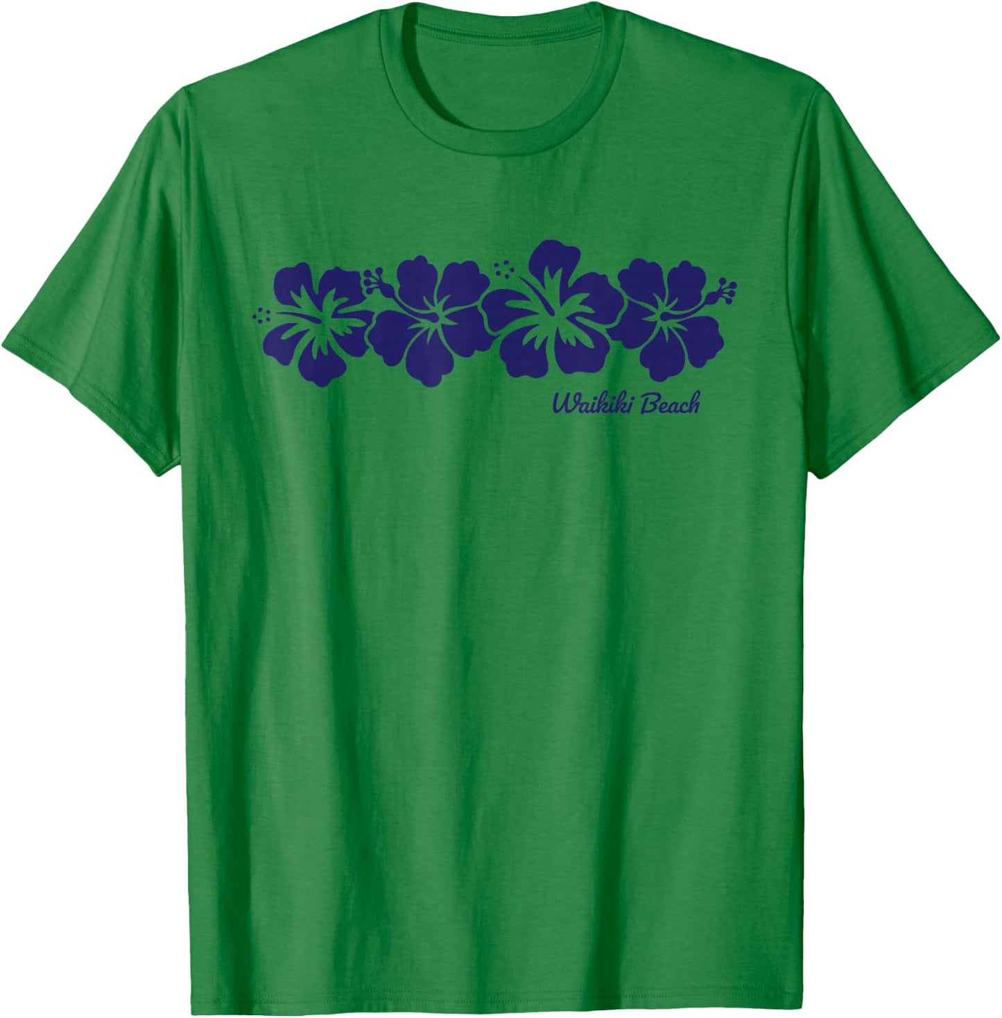 Waikiki Beach Hawaii Hibiscus Flower Souvenir T-Shirt - T-Shirt | Irish Green