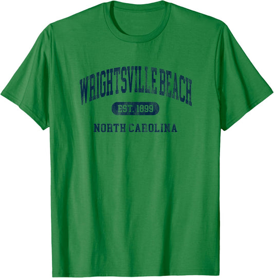 Vintage Wrightsville Beach North Carolina Vacation Souvenir T-Shirt - T-Shirt | Irish Green