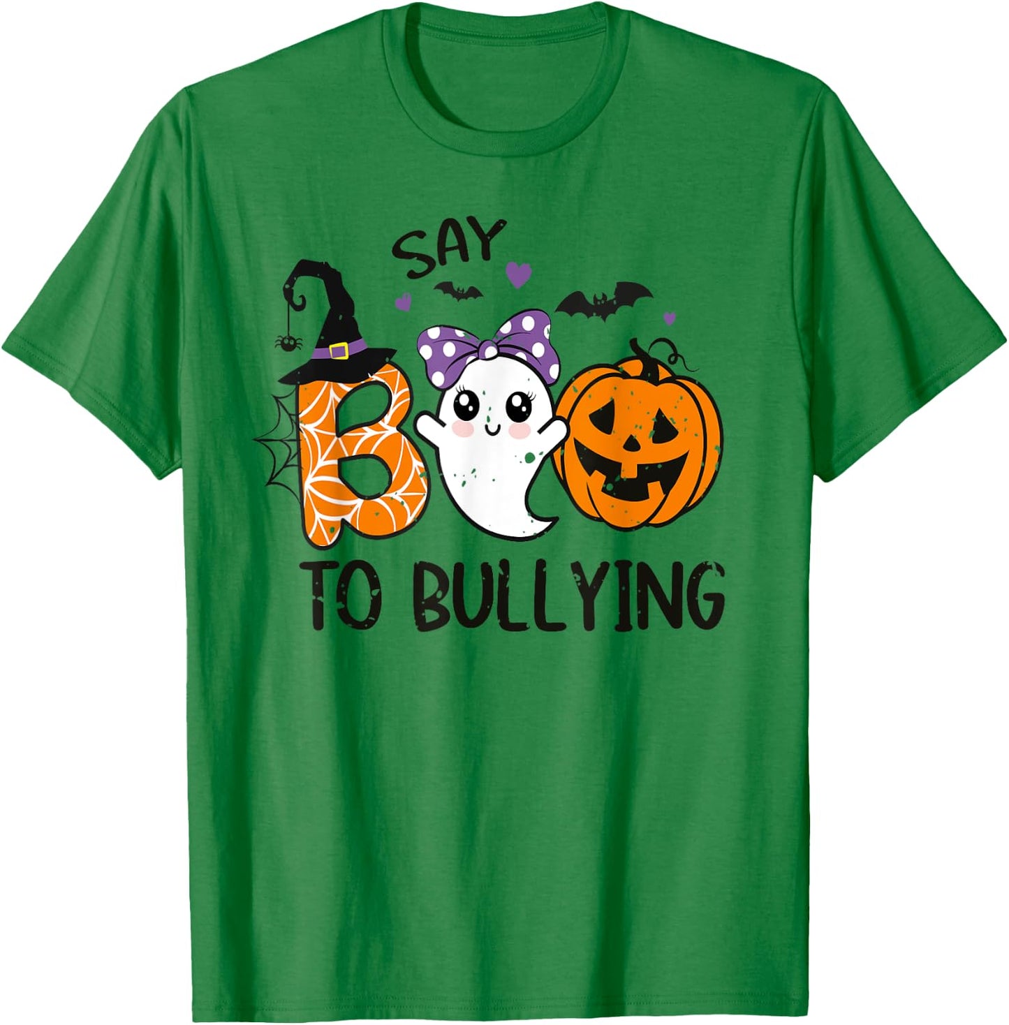 Boo To Bullying For Unity Day And Halloween Anti Bullying T-Shirt - T-Shirt | Irish Green