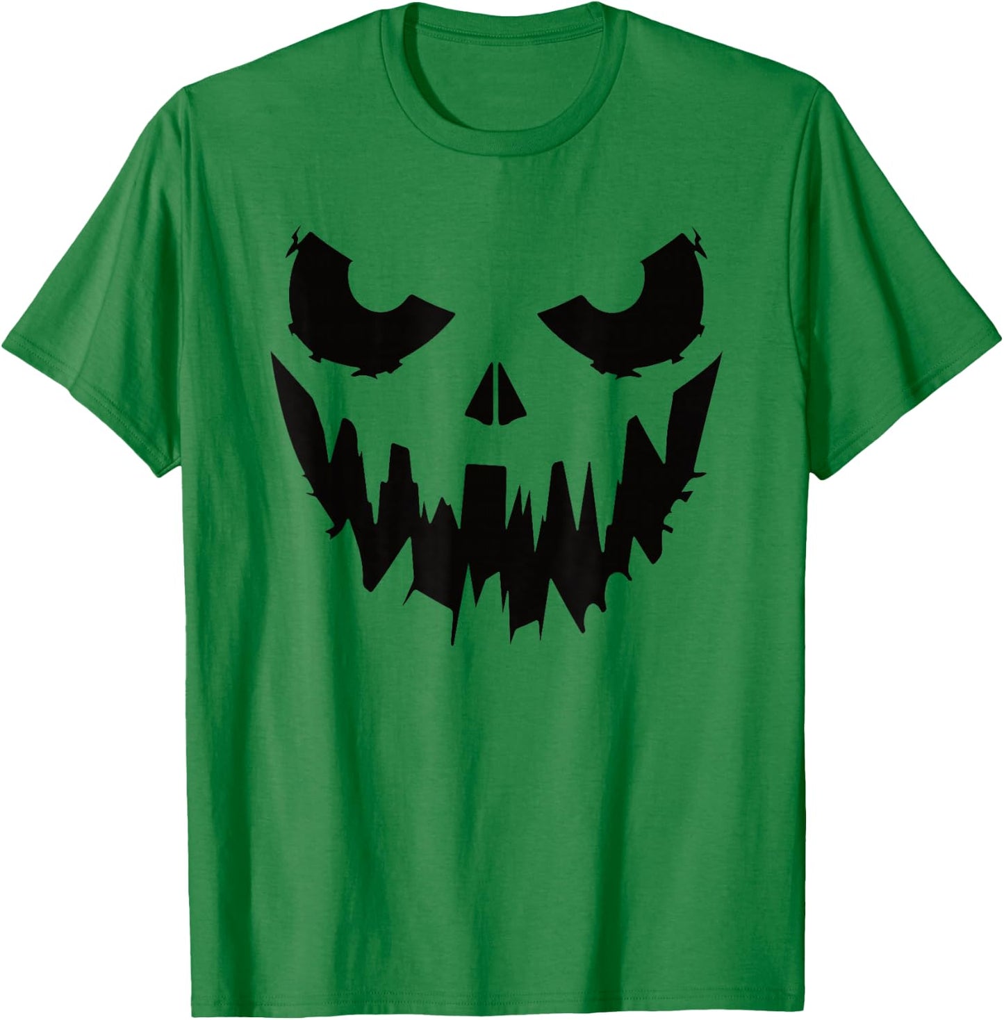 Scary Pumpkin Face Jack O Lantern Halloween Men Women Kids T-Shirt - T-Shirt | Irish Green