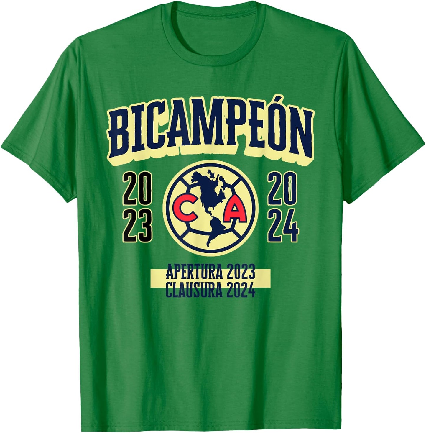 Club America Bicampeon Torneo Apertura 2023 - Clausura 2024 T-Shirt - T-Shirt | Irish Green