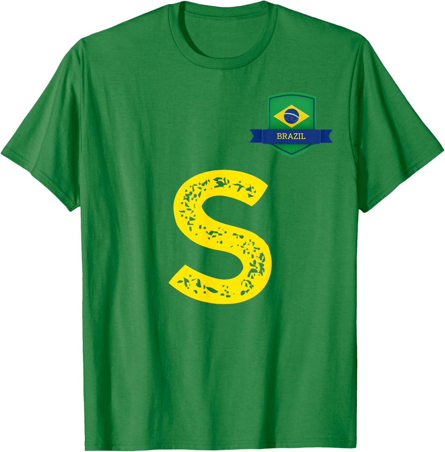 Brazil Human-Flag Letter S Brazil Brasil T-Shirt - T-Shirt | Irish Green