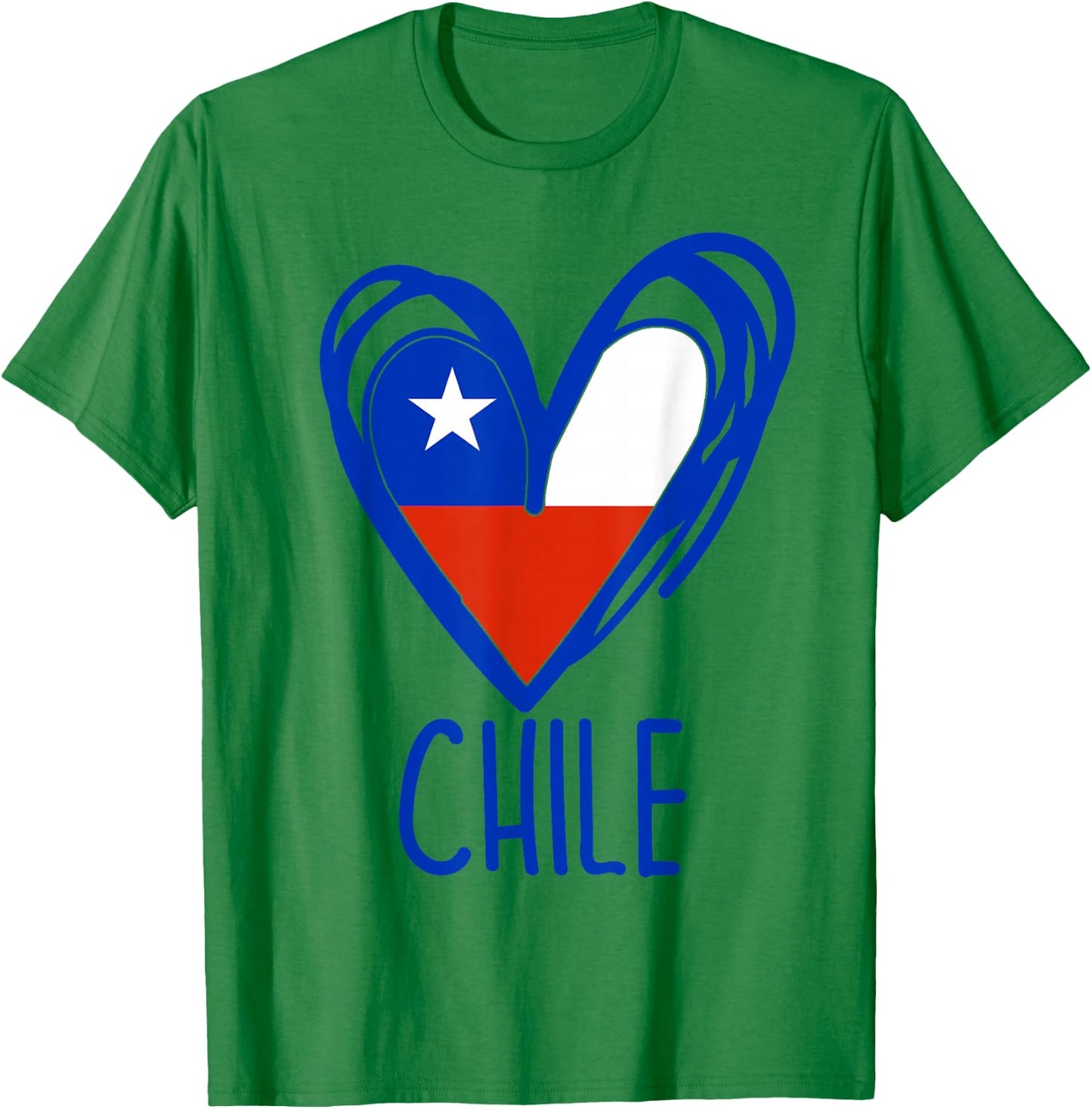 Patriotic Chile Flag Heart Graphic Chilean Pride Kids Girls T-Shirt - T-Shirt | Irish Green