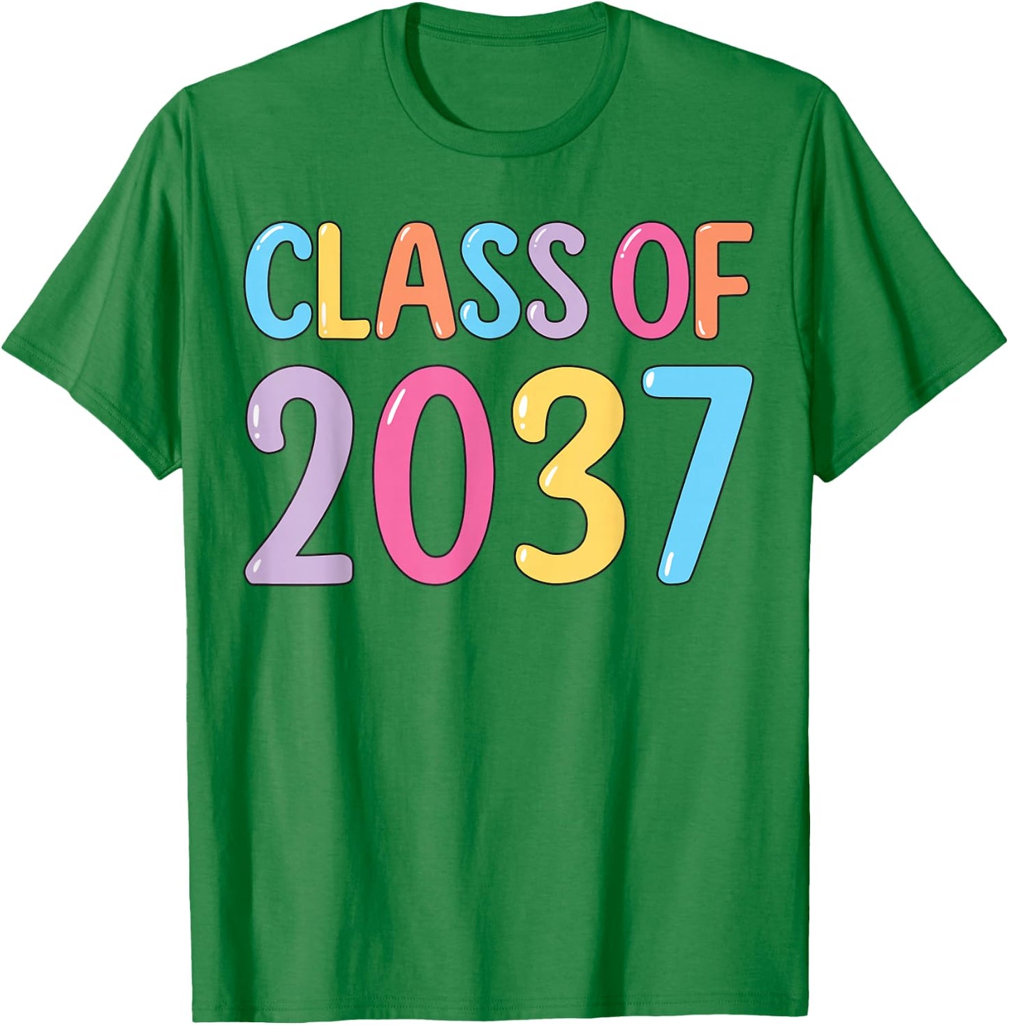 Class of 2037 Grow With Me K to 12 Grade Handprints On Back T-Shirt - T-Shirt | Irish Green