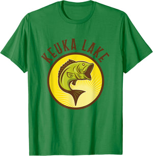 Keuka Lake Largemouth Bass Fishing T-Shirt - T-Shirt | Irish Green