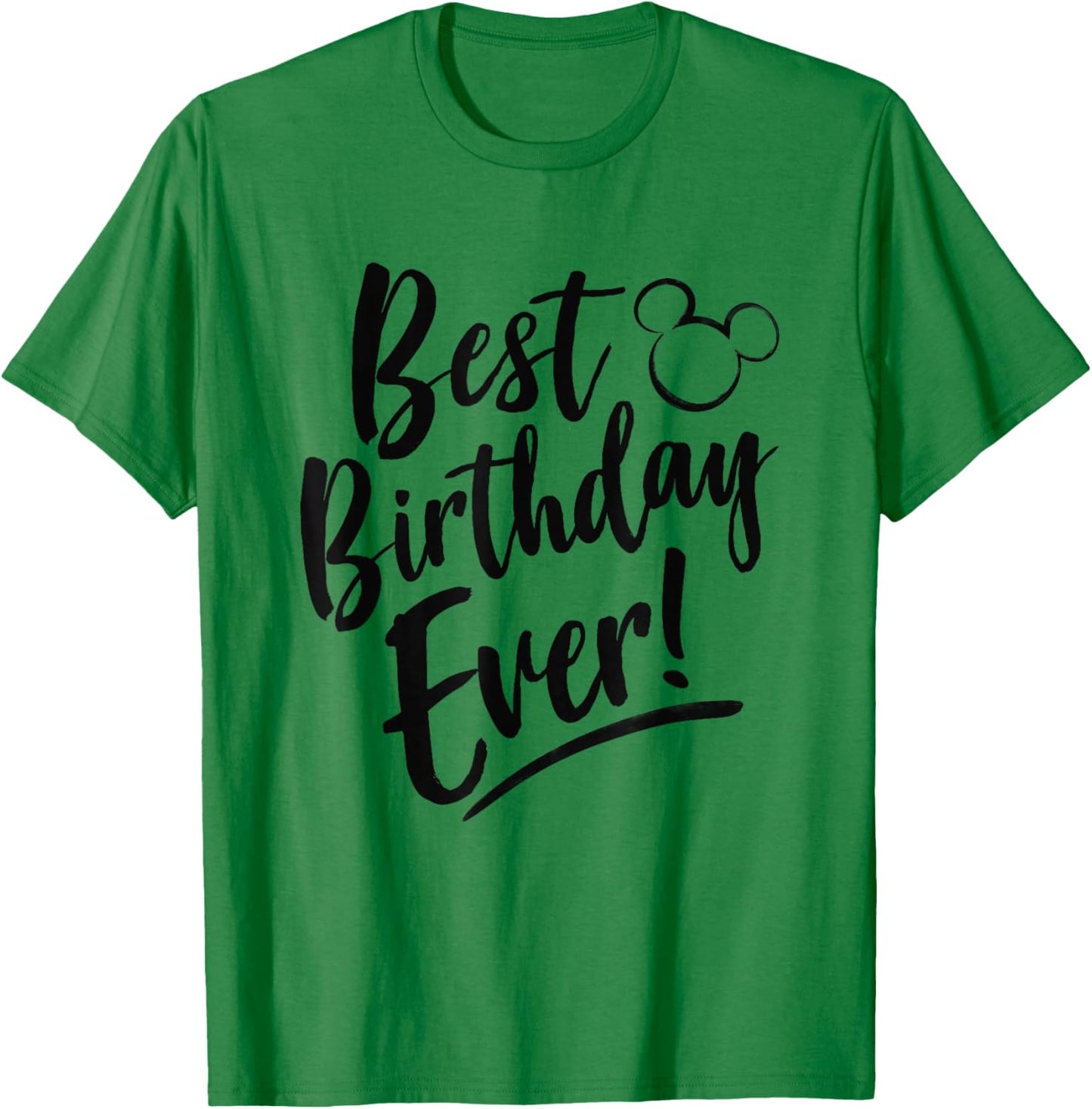 Disney Mickey And Friends Best Birthday Ever Classic Logo T-Shirt - T-Shirt | Irish Green