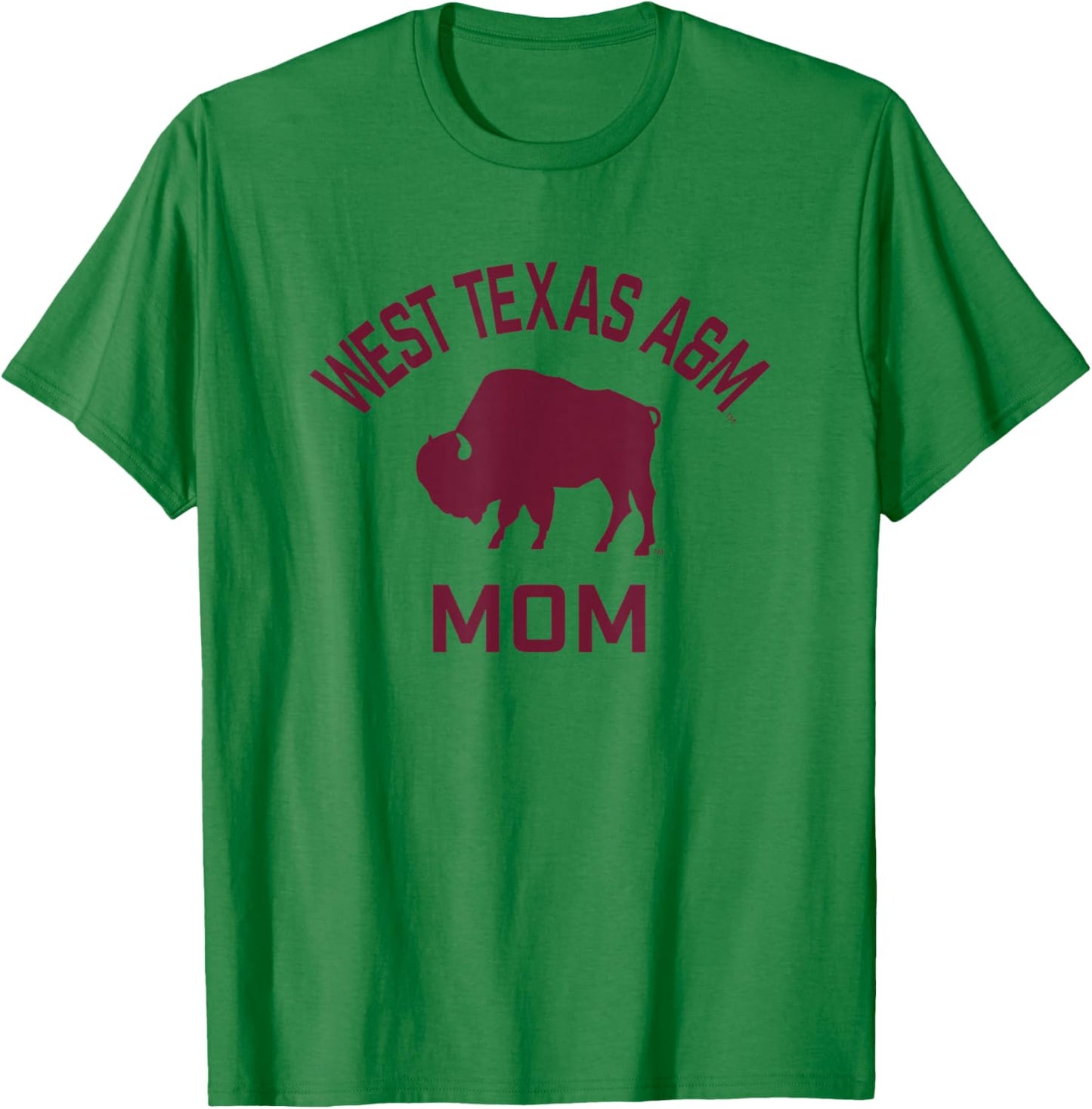 West Texas A&M WTAMU Buffaloes Arched Mom T-Shirt - T-Shirt | Irish Green
