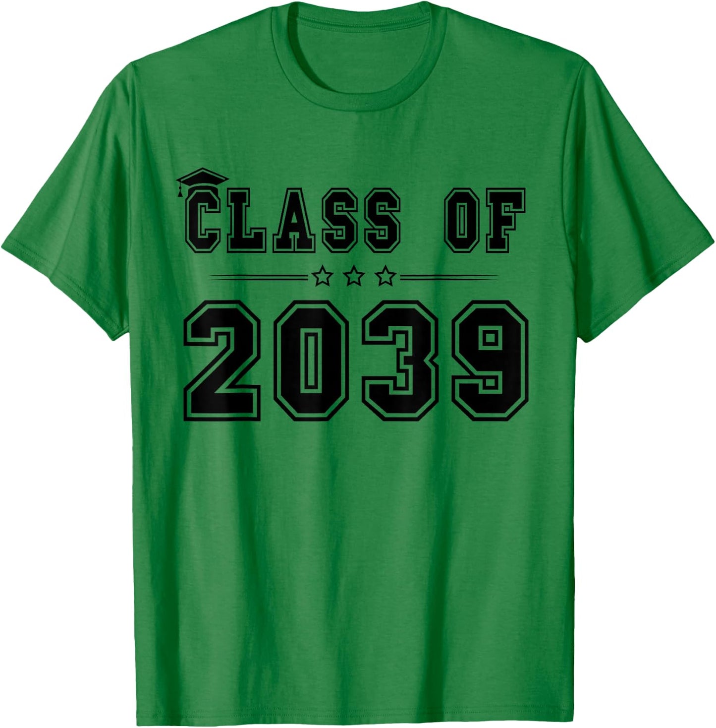 Class of 2039 Grow With Me Graduation Handprint On Back T-Shirt - T-Shirt | Irish Green