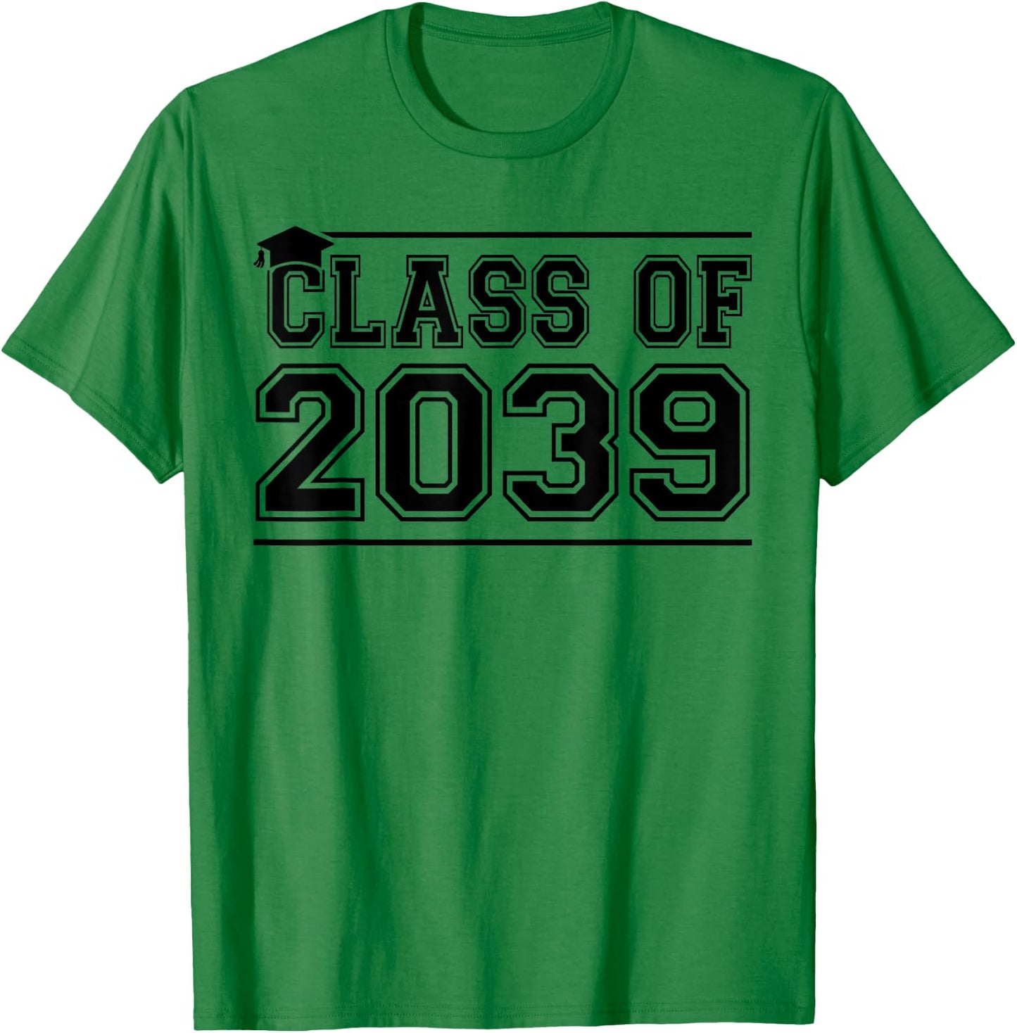 Class of 2039 Grow With Me Handprints On Back K to 12 Grade T-Shirt - T-Shirt | Irish Green