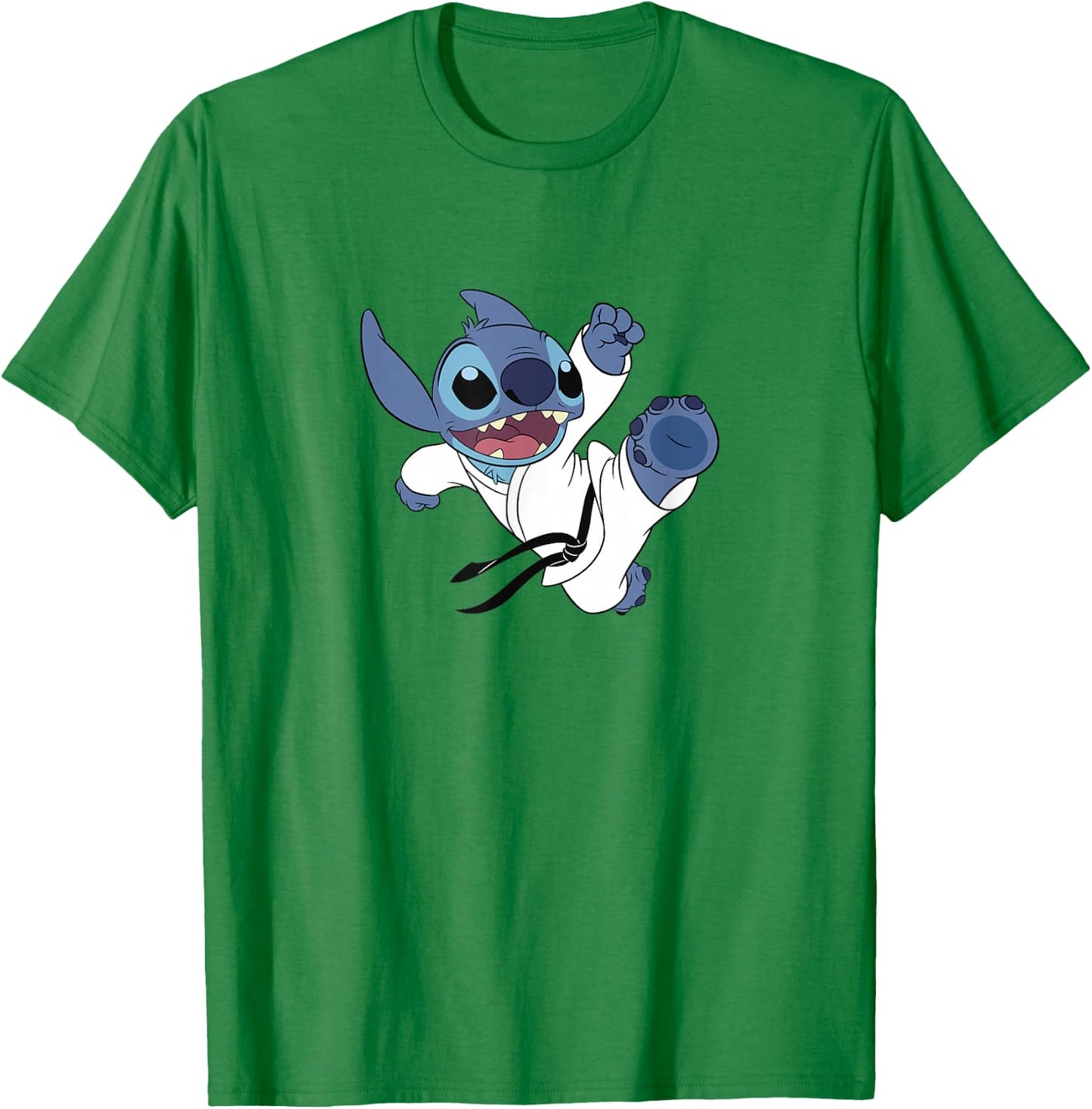 Disney Lilo & Stitch Karate Kick Black Belt Cute Logo T-Shirt - T-Shirt | Irish Green