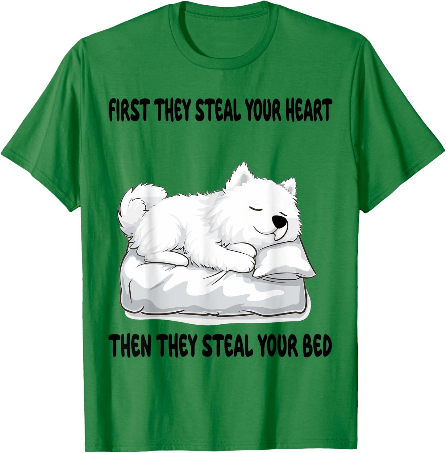 Samoyed Sleeping Pajamas Nightgown T-Shirt - T-Shirt | Irish Green