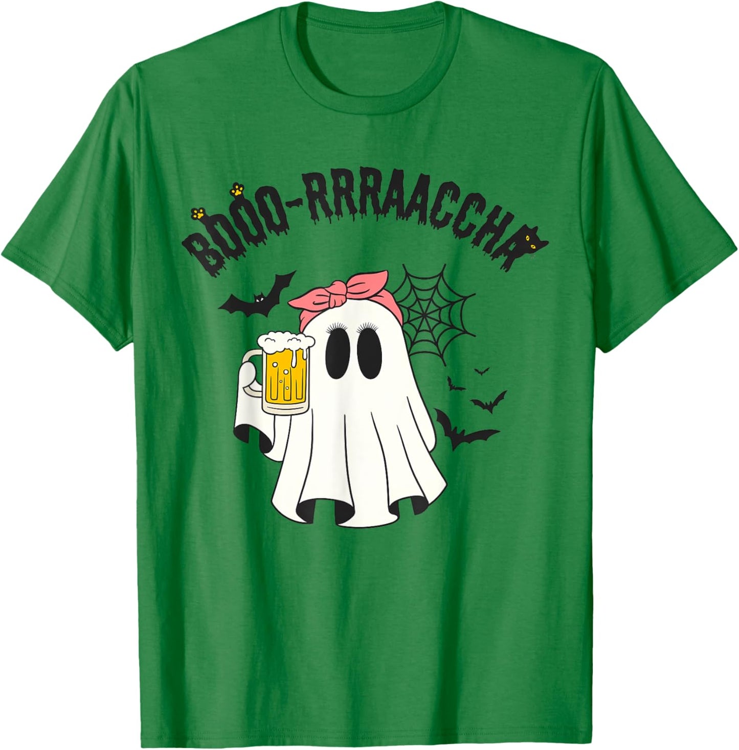 Boo-racha Funny Halloween Ghost Beer Design Borracha Funny T-Shirt - T-Shirt | Irish Green