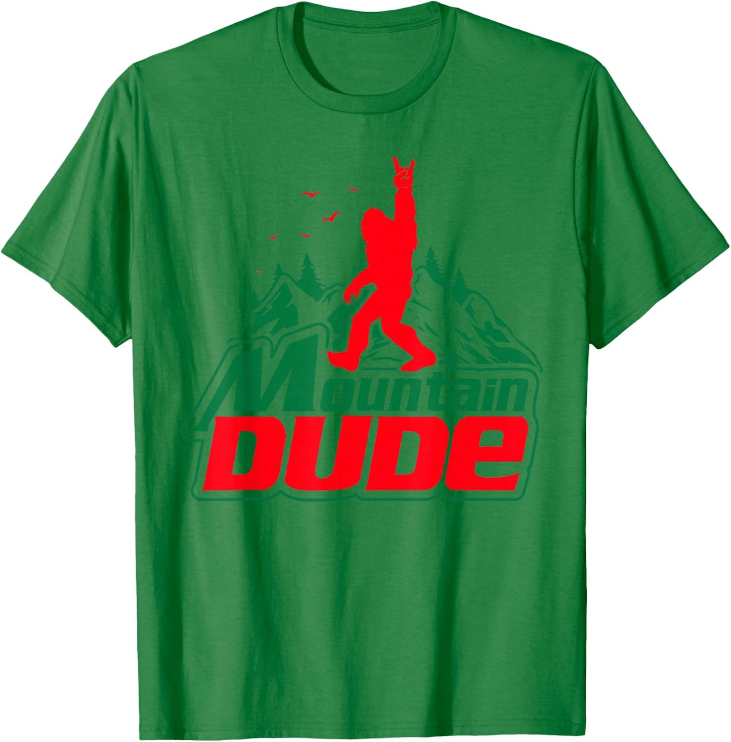 Mountain Dude Funny Bigfoot Sasquatch Hiking Gifts Men Women T-Shirt - T-Shirt | Irish Green