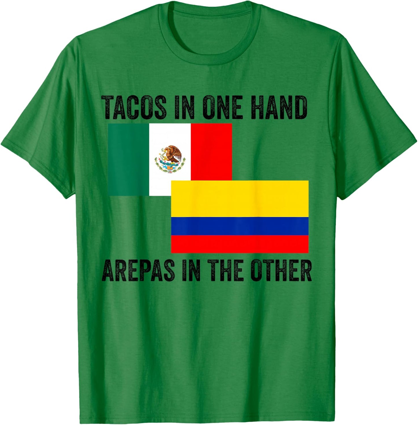 Half Colombian Half Mexican Flag 1/2 Heritage Pride T-Shirt - T-Shirt | Irish Green