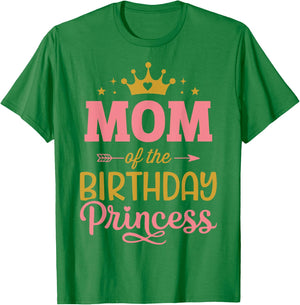 Mom of the birthday princess girl matching family party T-Shirt - T-Shirt | Irish Green
