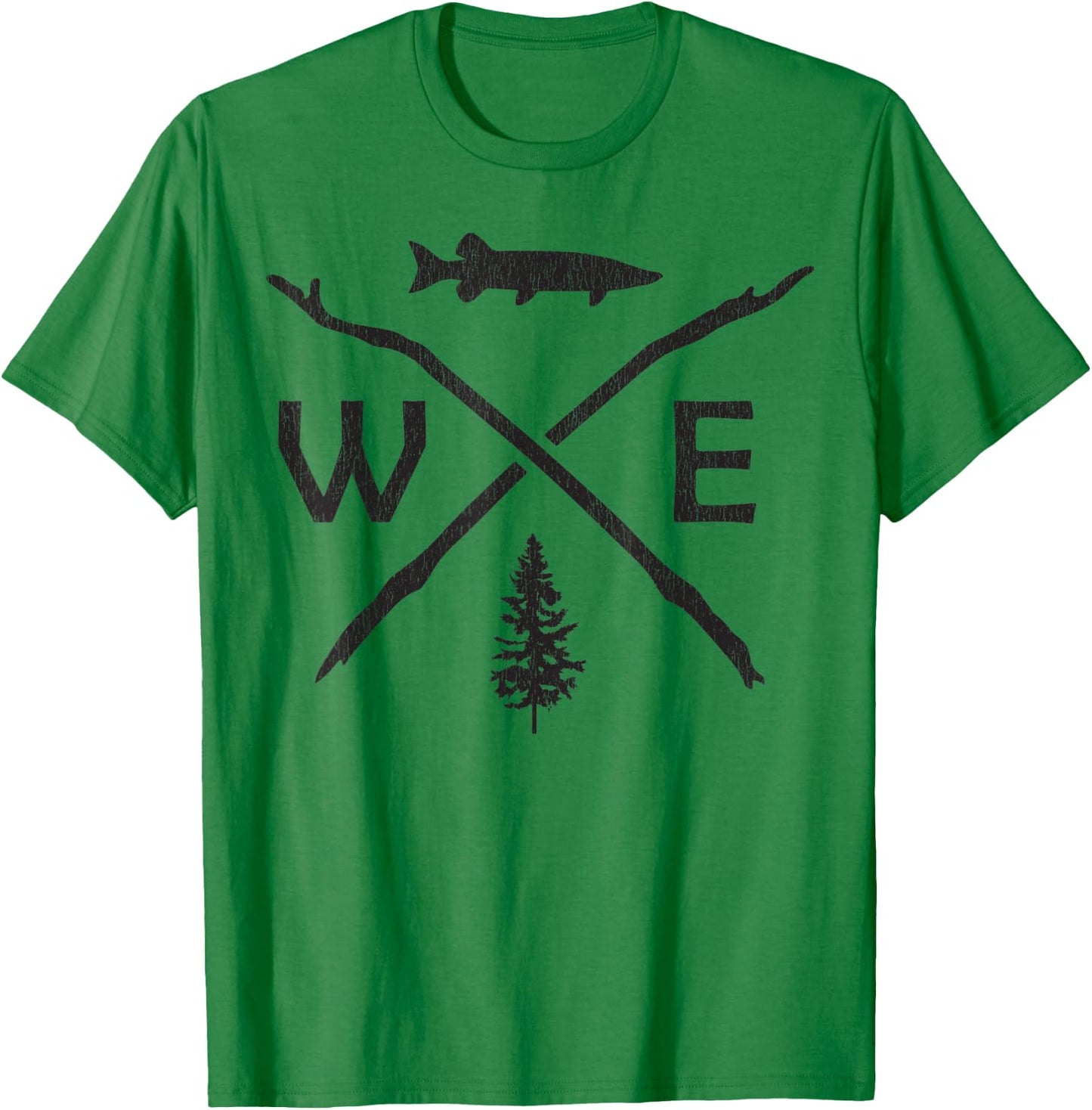 Musky Fishing - Muskie Compass Outdoor Fisherman Gift T-Shirt - T-Shirt | Irish Green
